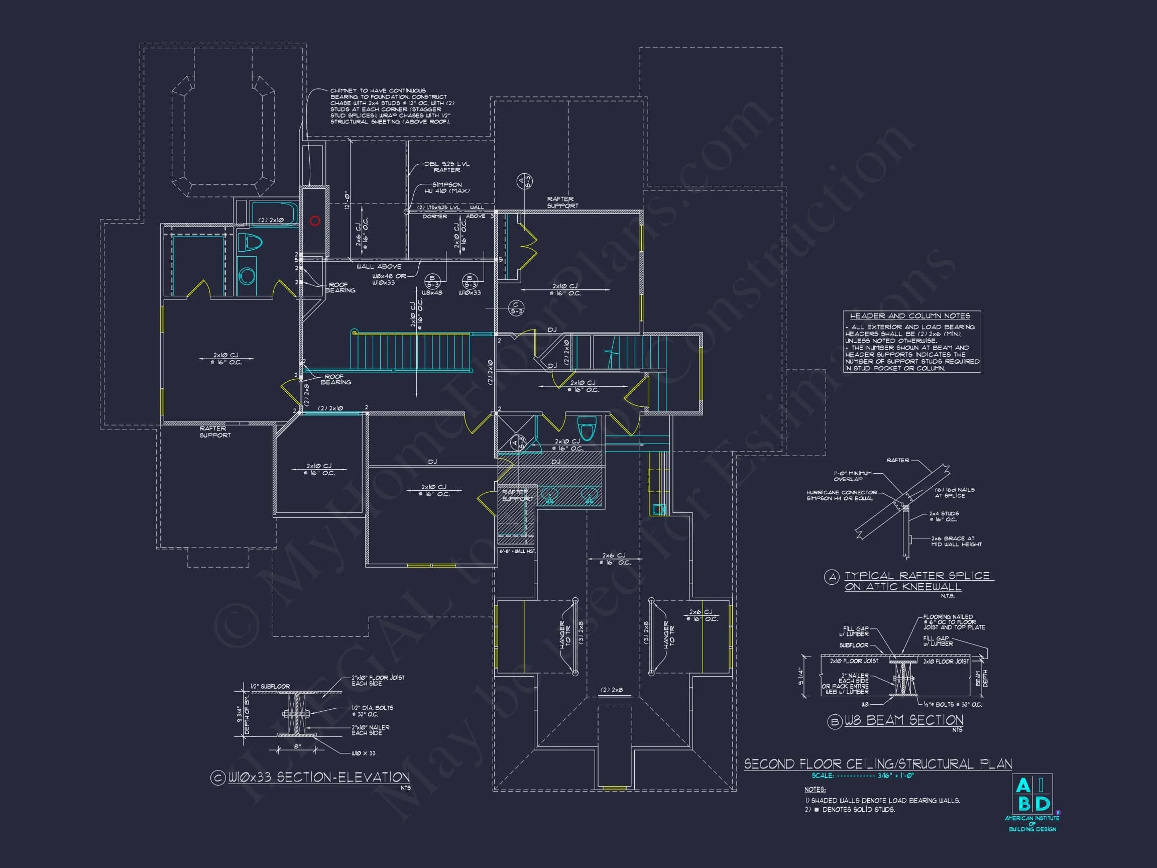 9-1829B HOUSE PLAN - Elegant House Plan with CAD Designs, Spacious Layout & Features 42 Elegant 2-Story House Plan with Vaulted Ceilings and Outdoor Living