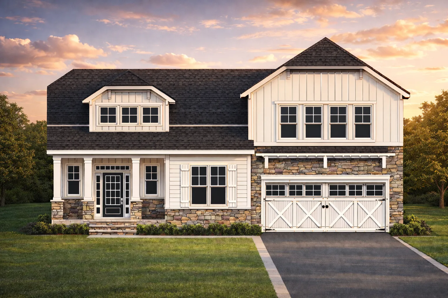 Modern Craftsman Home Plan with Screened Porch and CAD Blueprints