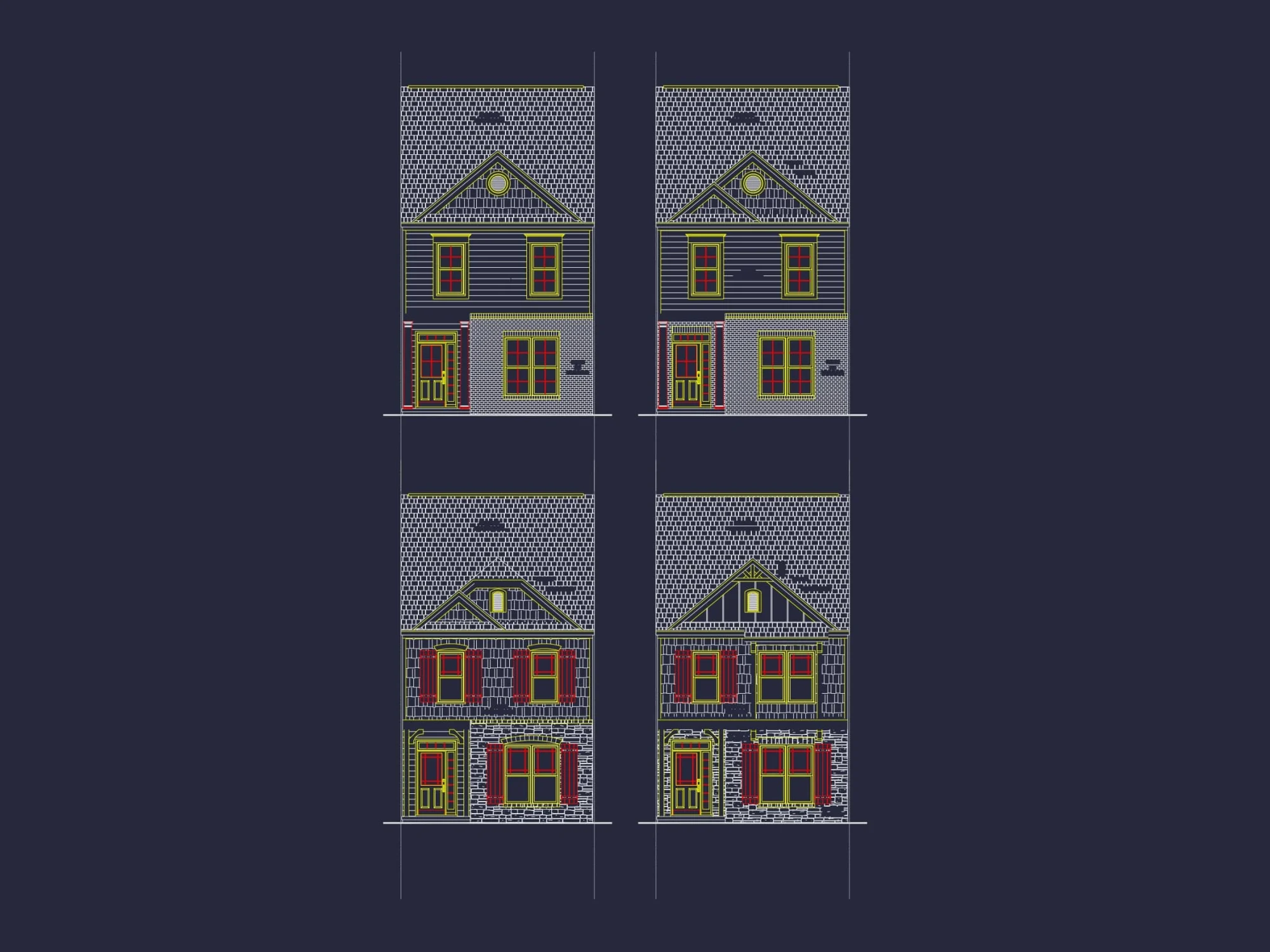 Stylish 2-Story Townhome Plan with Craftsman Design