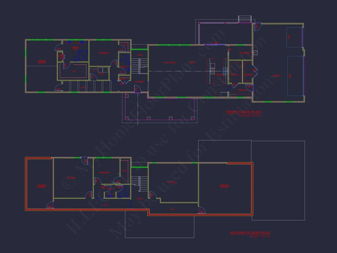 Modern 2-Story House Plan with Open Layout & CAD Blueprints