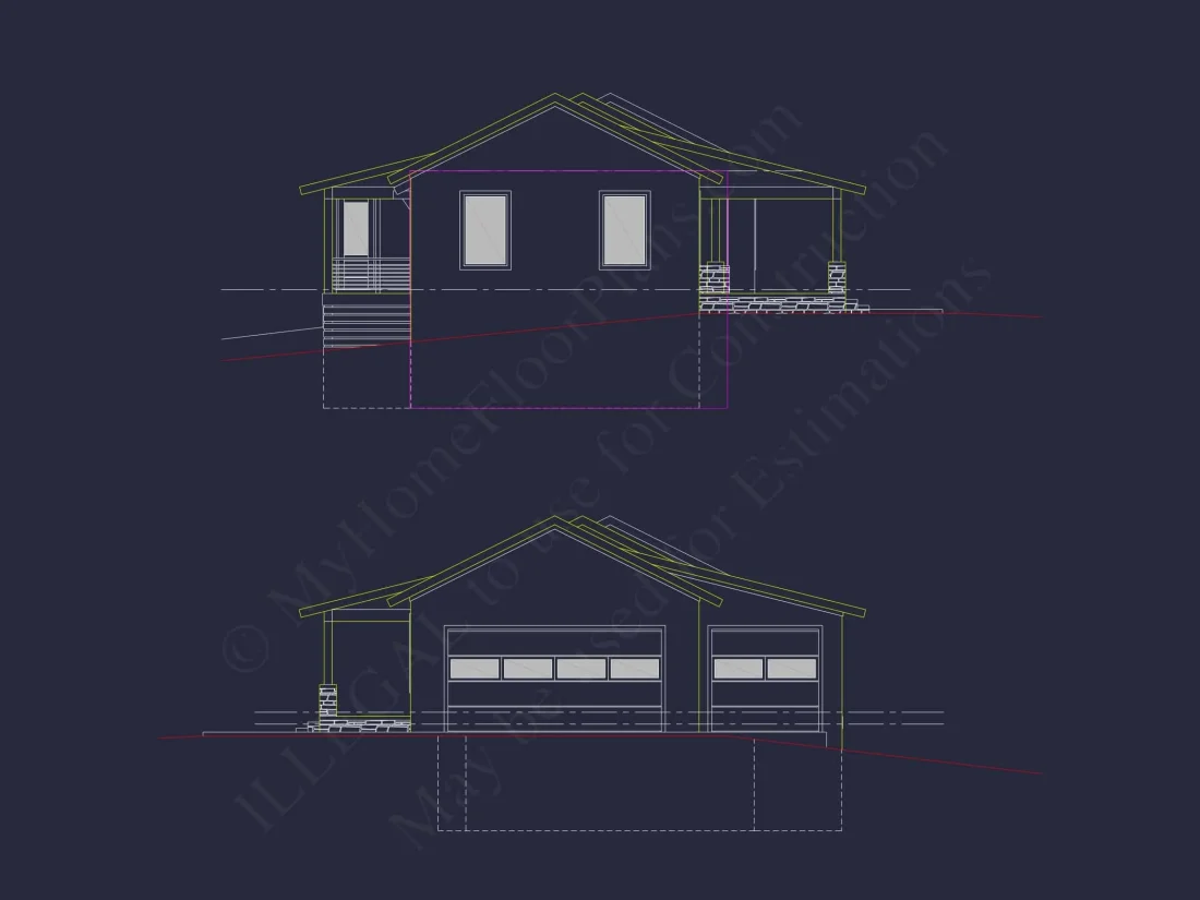 Modern 2-Story House Plan with Open Layout & CAD Blueprints