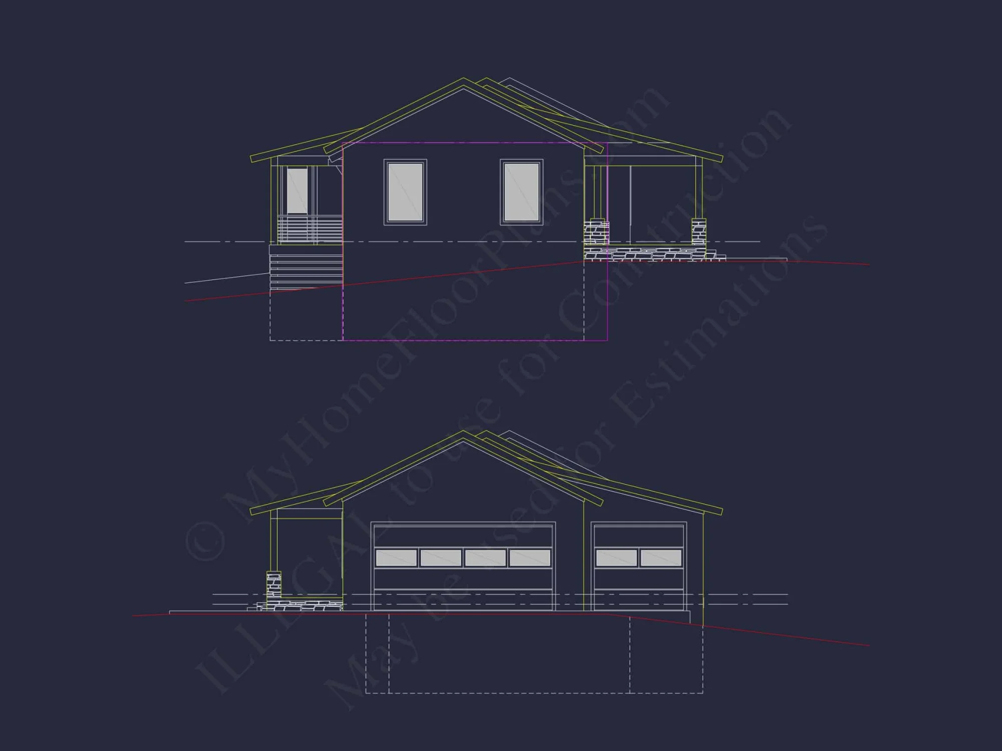 Modern 2-Story House Plan with Open Layout & CAD Blueprints