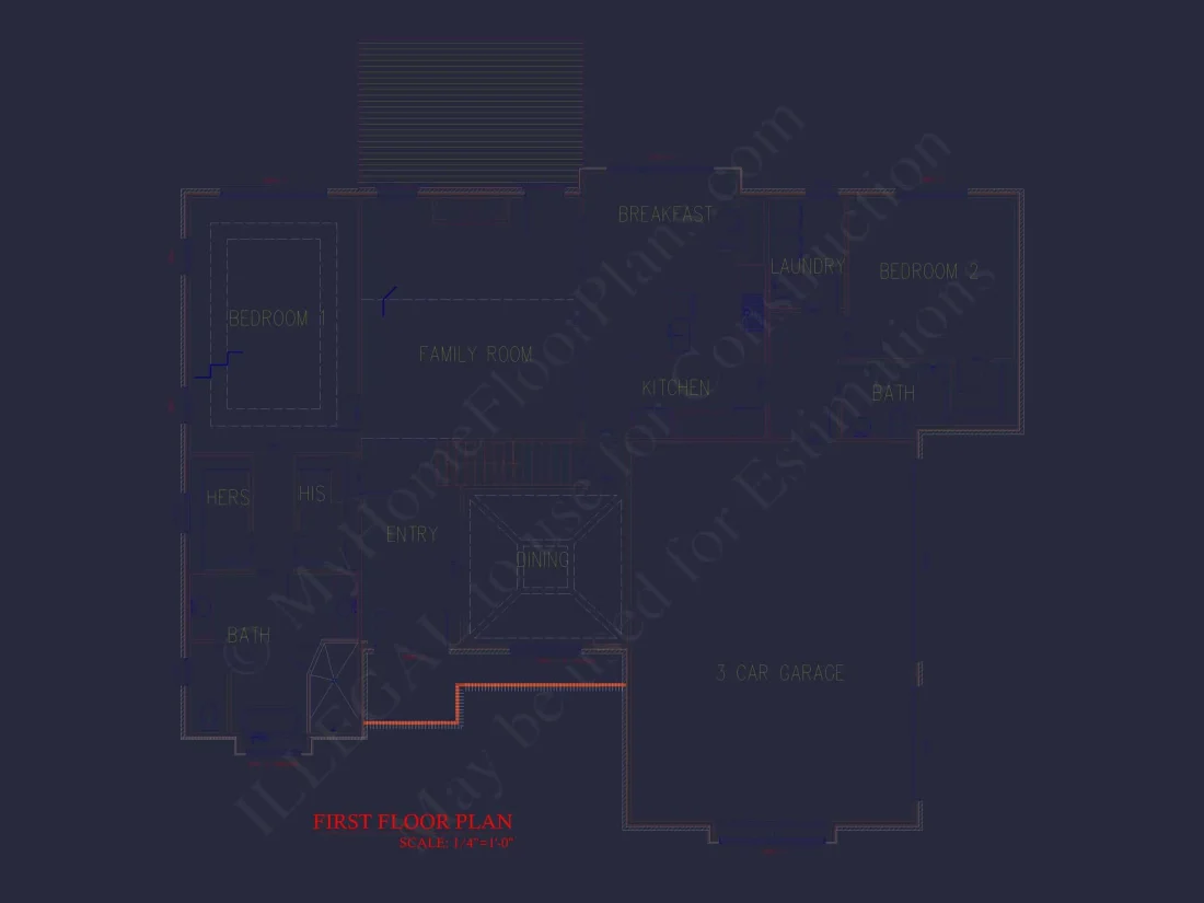 Elegant Home Plan with 2 Floors,4 Bedrooms & CAD Designs