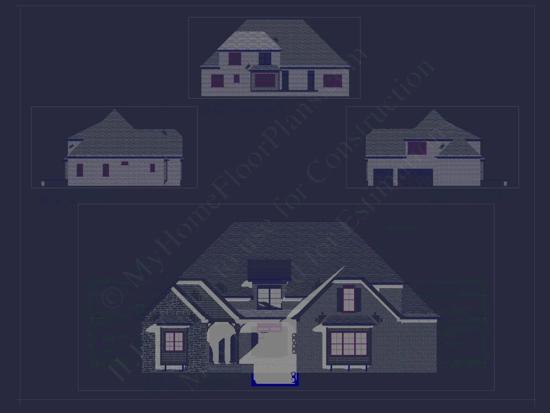 Elegant Home Plan with 2 Floors,4 Bedrooms & CAD Designs