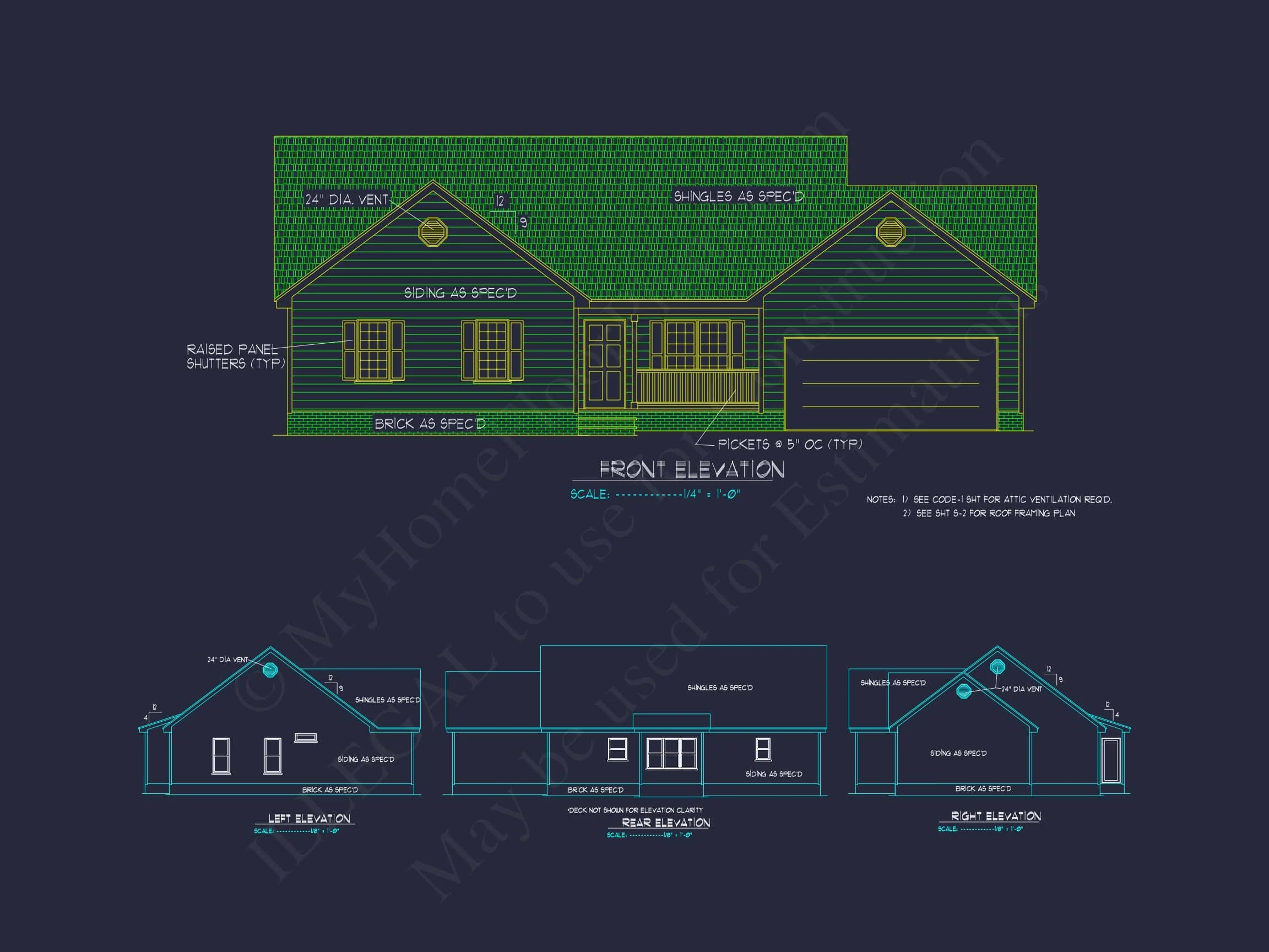 16-1730 HOUSE PLAN - Modern Farmhouse Home Plan - 3-Bed, 2-Bath, 1,600 SF 2 Craftsman Ranch House Plan with Open Floor Layout & CAD Designs