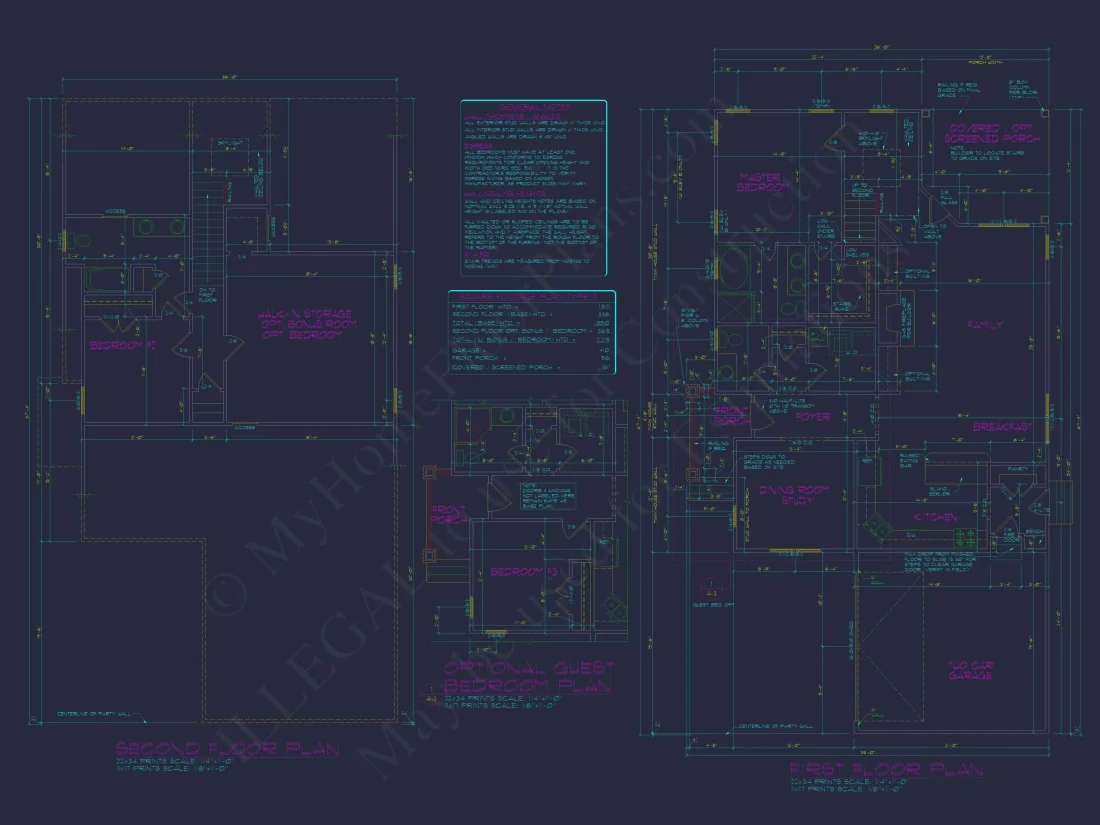 Modern 1.5-Story Duplex House Plan with CAD Designs & Vaulted Living Spaces