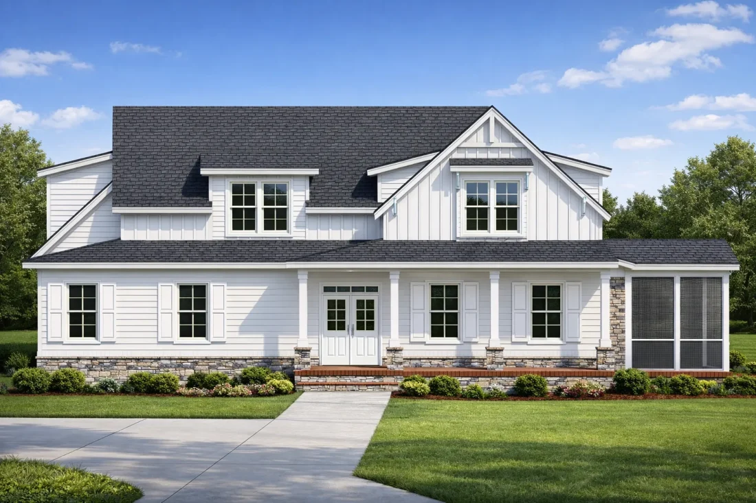 Craftsman-Home-Floor-Plan-2-Story-Blueprint-with-3-Beds