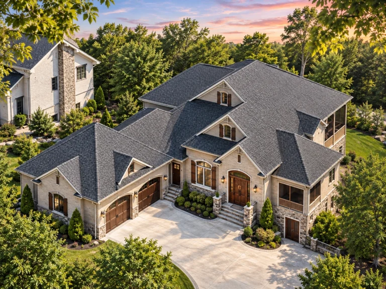 Top Designer-Approved House Plans 24 Front elevation of New American Traditional style home with stone accents, horizontal siding, dormer windows, and landscaped entry