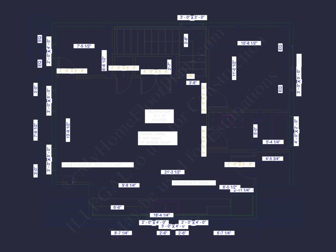 Modern Garage Home Plan with Heated Gym & Workshop