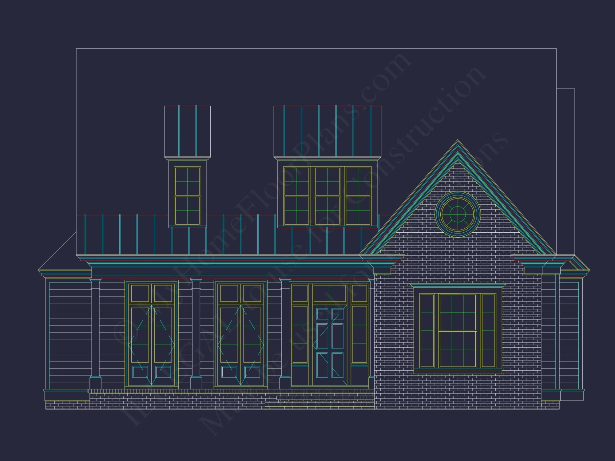 Elegant Traditional House Plan with 2 Stories & Open Floor Blueprint