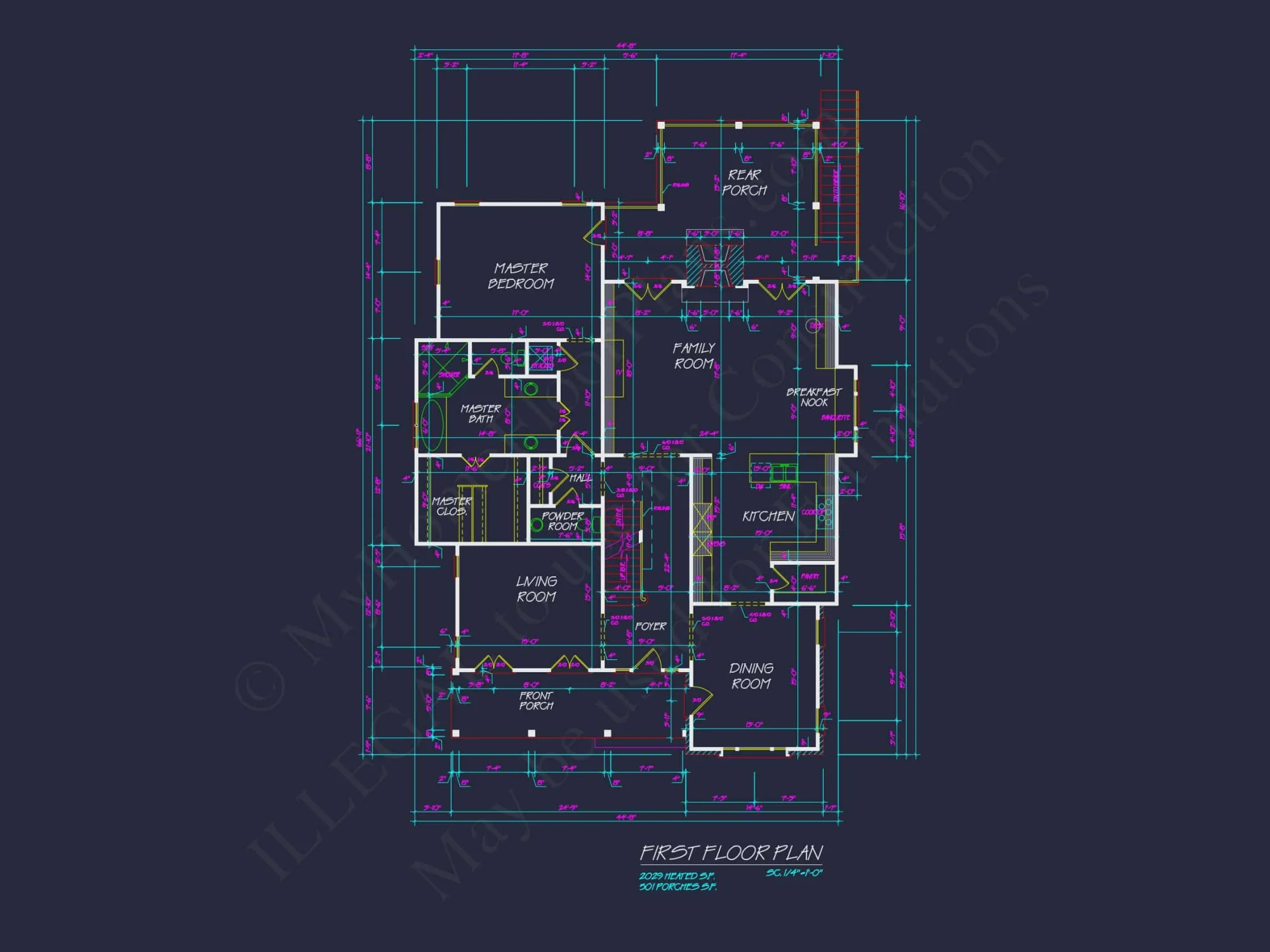 Elegant Traditional House Plan with 2 Stories & Open Floor Blueprint