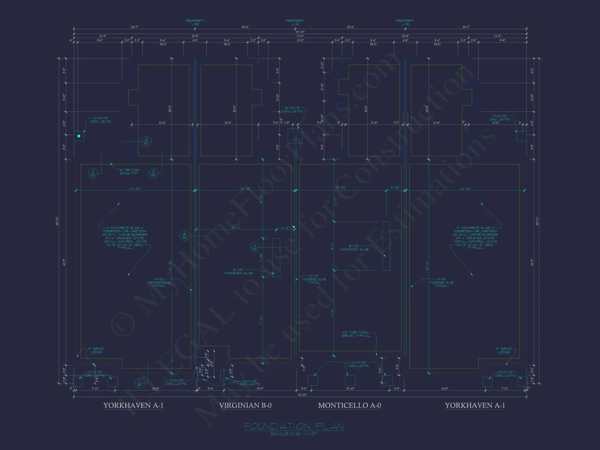 Colonial Revival Home Plan with 2 Stories, Covered Porches & CAD Blueprints