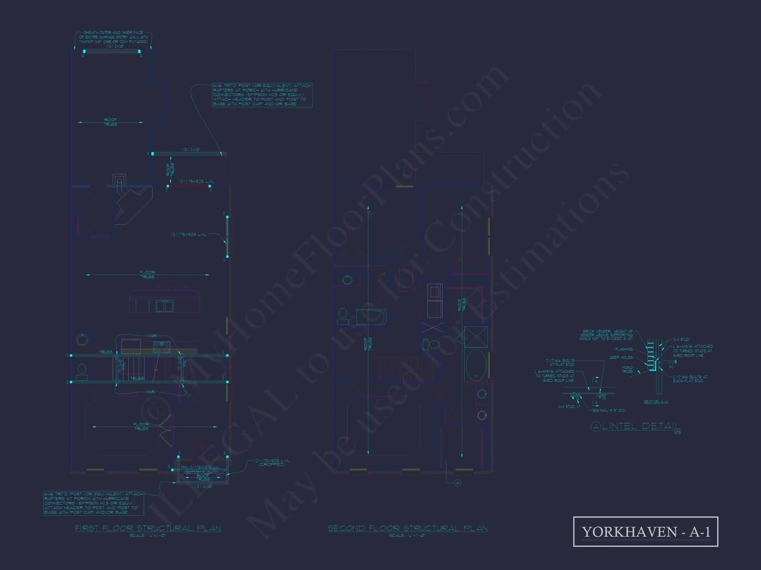 8-1395 BLDG 5 TOWNHOUSE PLAN - Georgian Home Plan - 4-Bed, 3.5-Bath, 2,850 SF 10 Colonial Revival Home Plan with 2 Stories, Covered Porches & CAD Blueprints
