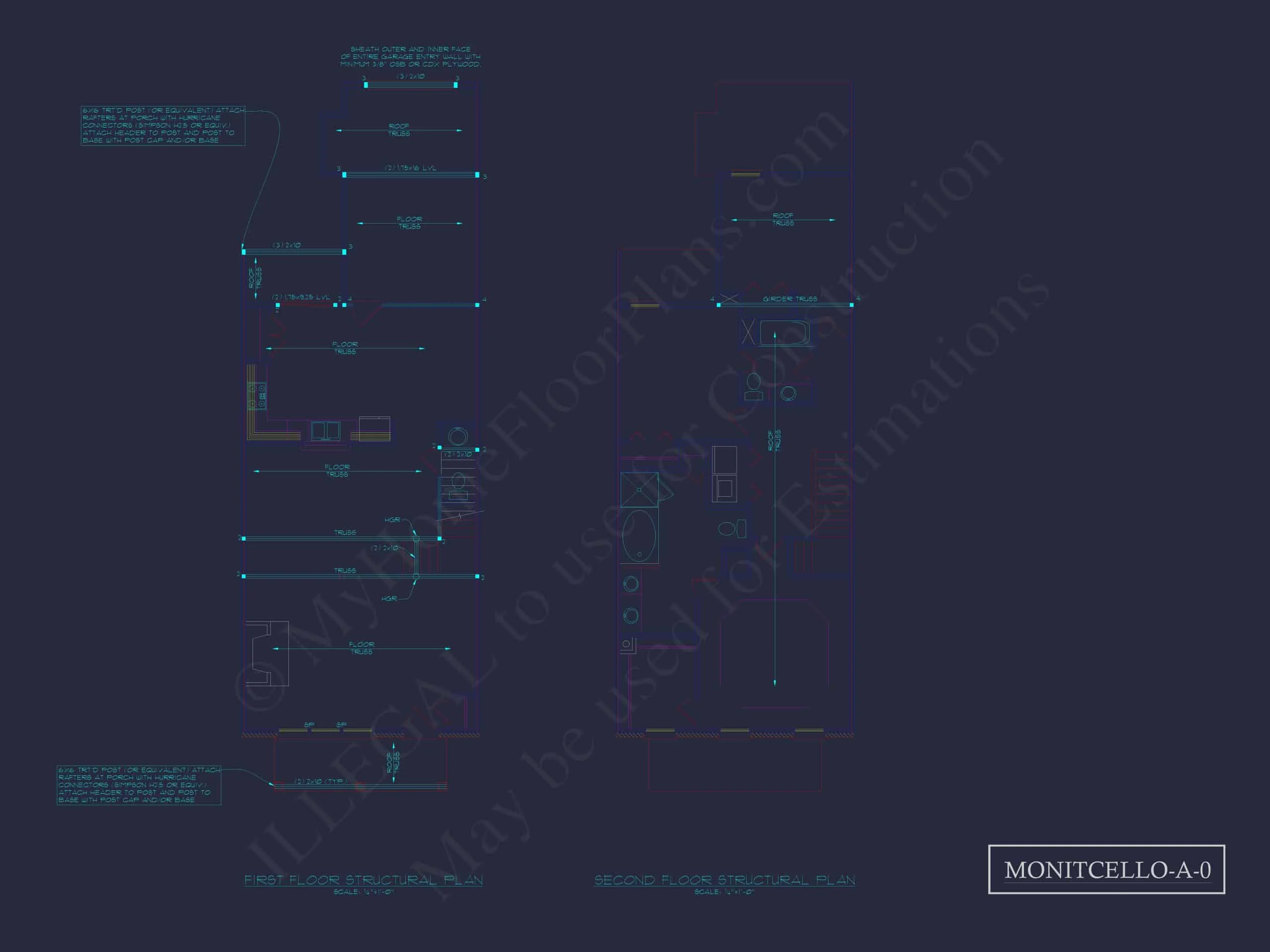 8-1395 BLDG 5 TOWNHOUSE PLAN - Georgian Home Plan - 4-Bed, 3.5-Bath, 2,850 SF 11 Colonial Revival Home Plan with 2 Stories, Covered Porches & CAD Blueprints