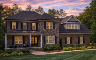 Plan  14-1312 - Beechwood Run Retreat  | Traditional Colonial Revival - 4-Bed, 4.5-Bath, 6,000 SF