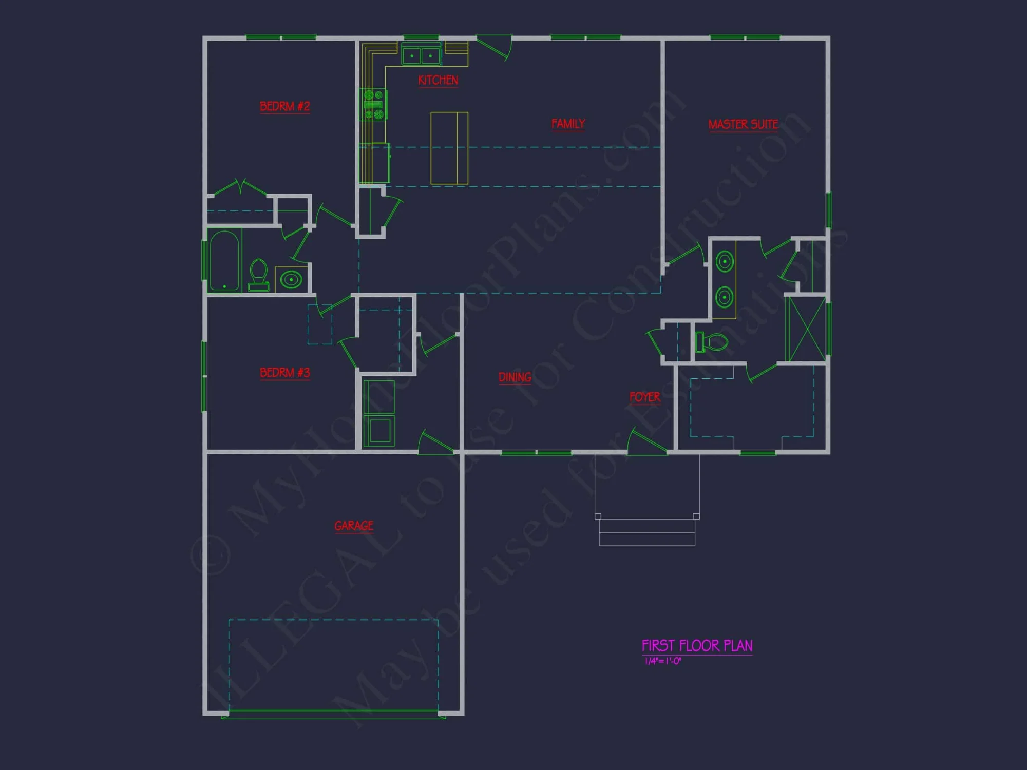 Craftsman Home Plan with 3 Bedrooms, Open Floor Layout, and CAD Blueprint Designs