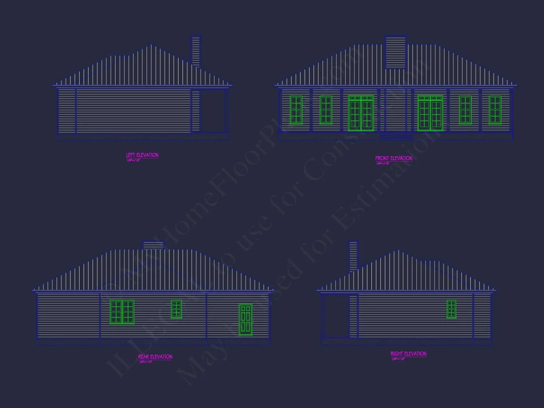 1-Story House Plan with CAD Designs and Open Floor Layout