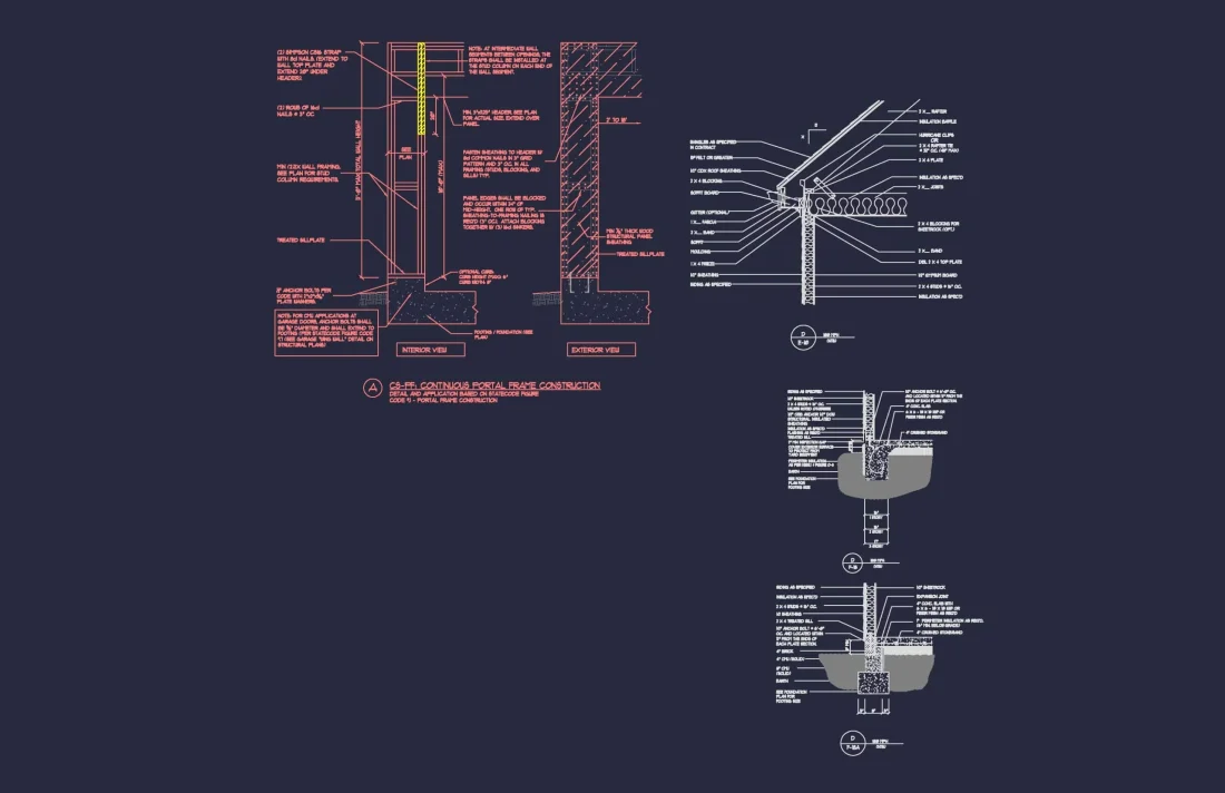 Compact Garage Floor Plan with Detailed CAD Designs