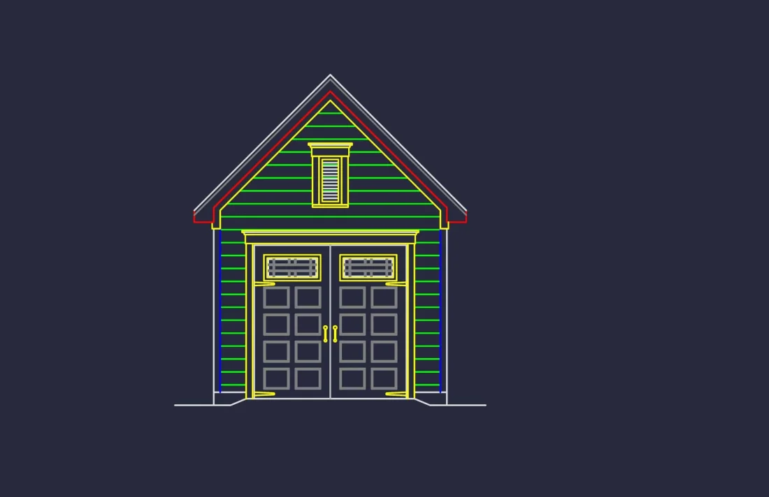 Compact Garage Floor Plan with Detailed CAD Designs