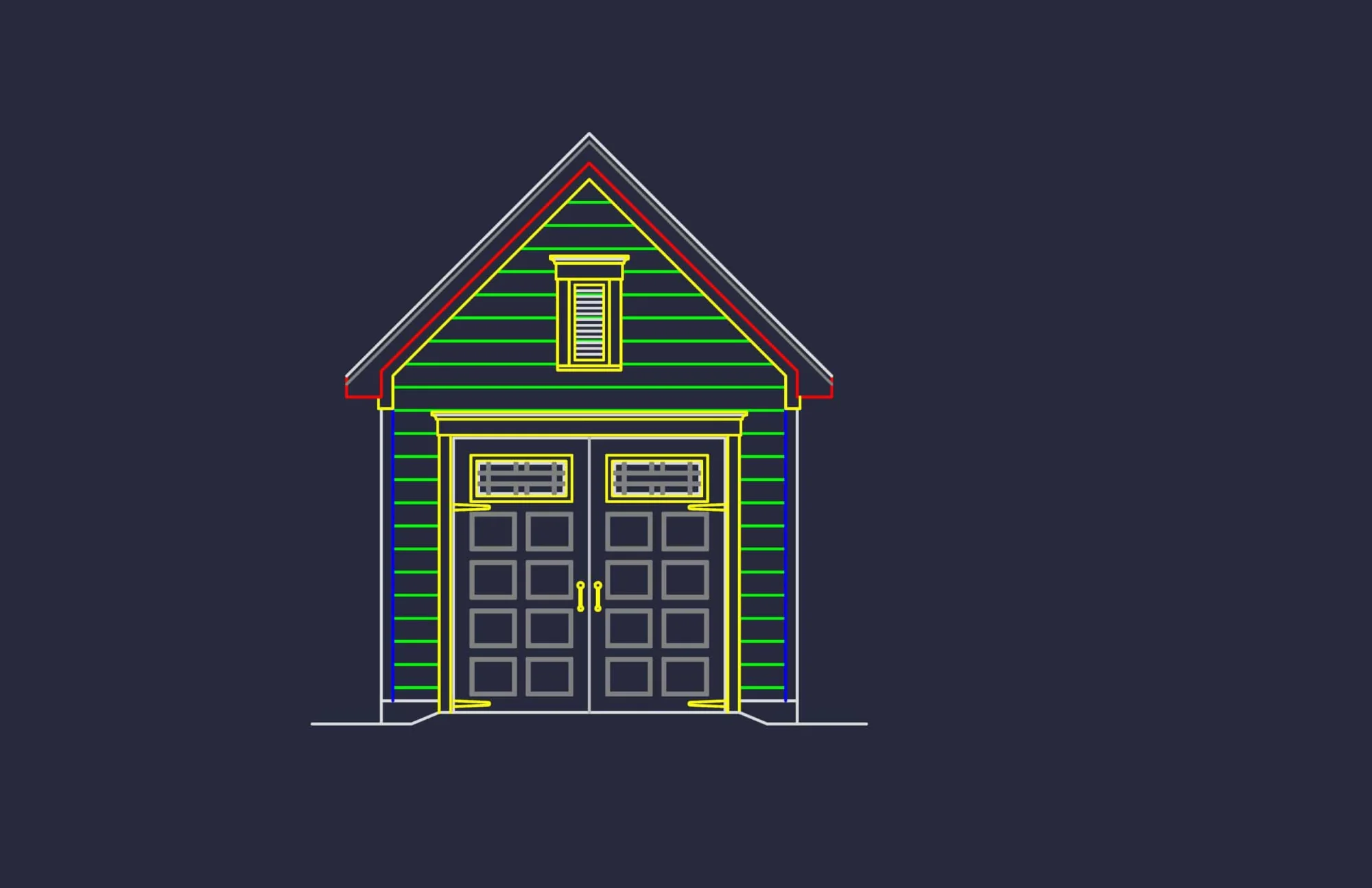Compact Garage Floor Plan with Detailed CAD Designs