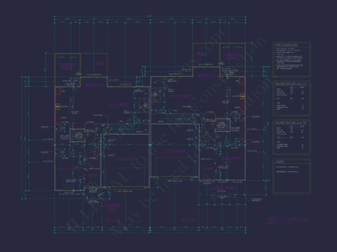 Modern Duplex Home Plan with CAD Blueprints & Flexible Layout