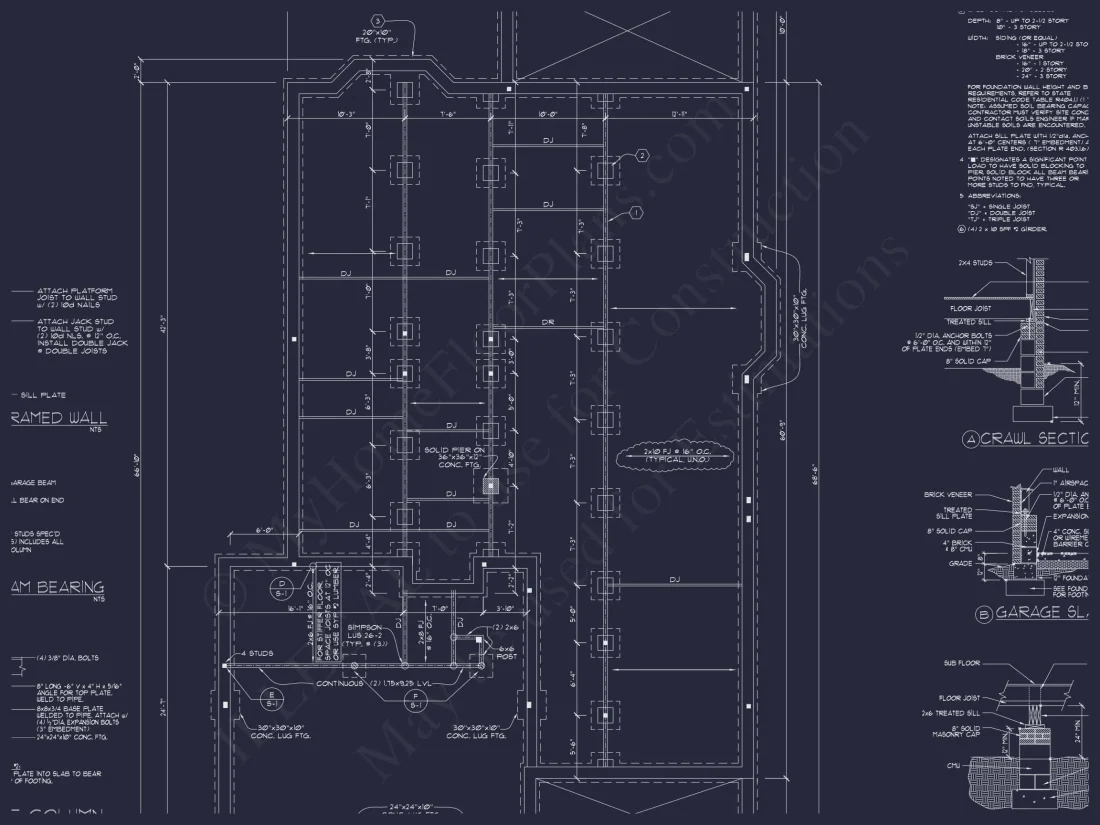 Beautiful 2-Story Home Floor Plan with Vaulted Ceilings & CAD Blueprints