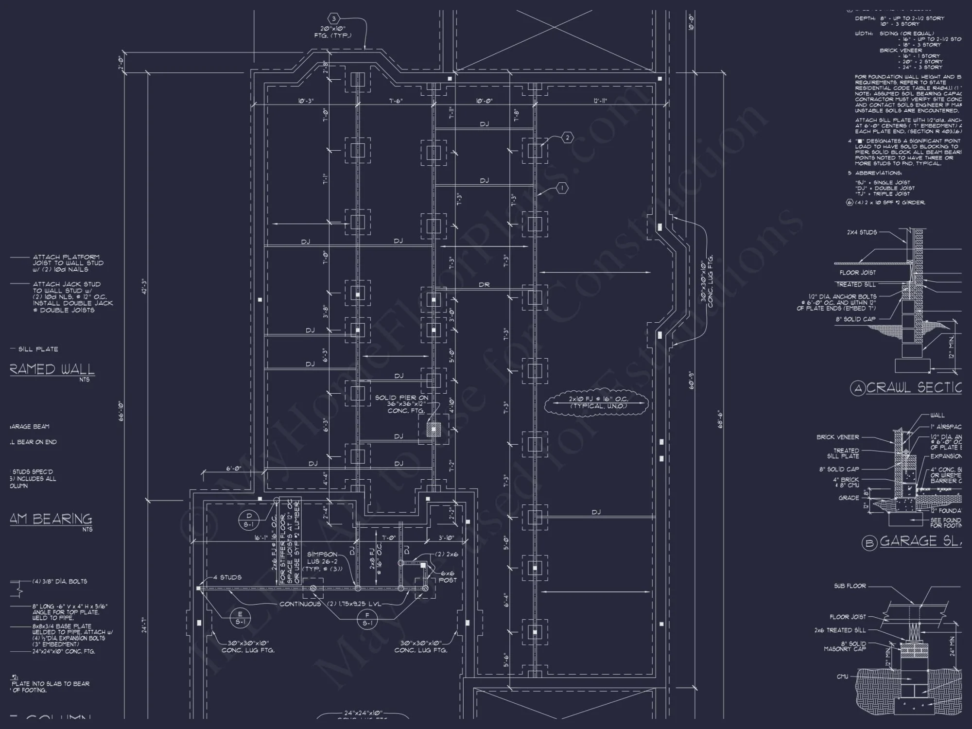 Beautiful 2-Story Home Floor Plan with Vaulted Ceilings & CAD Blueprints