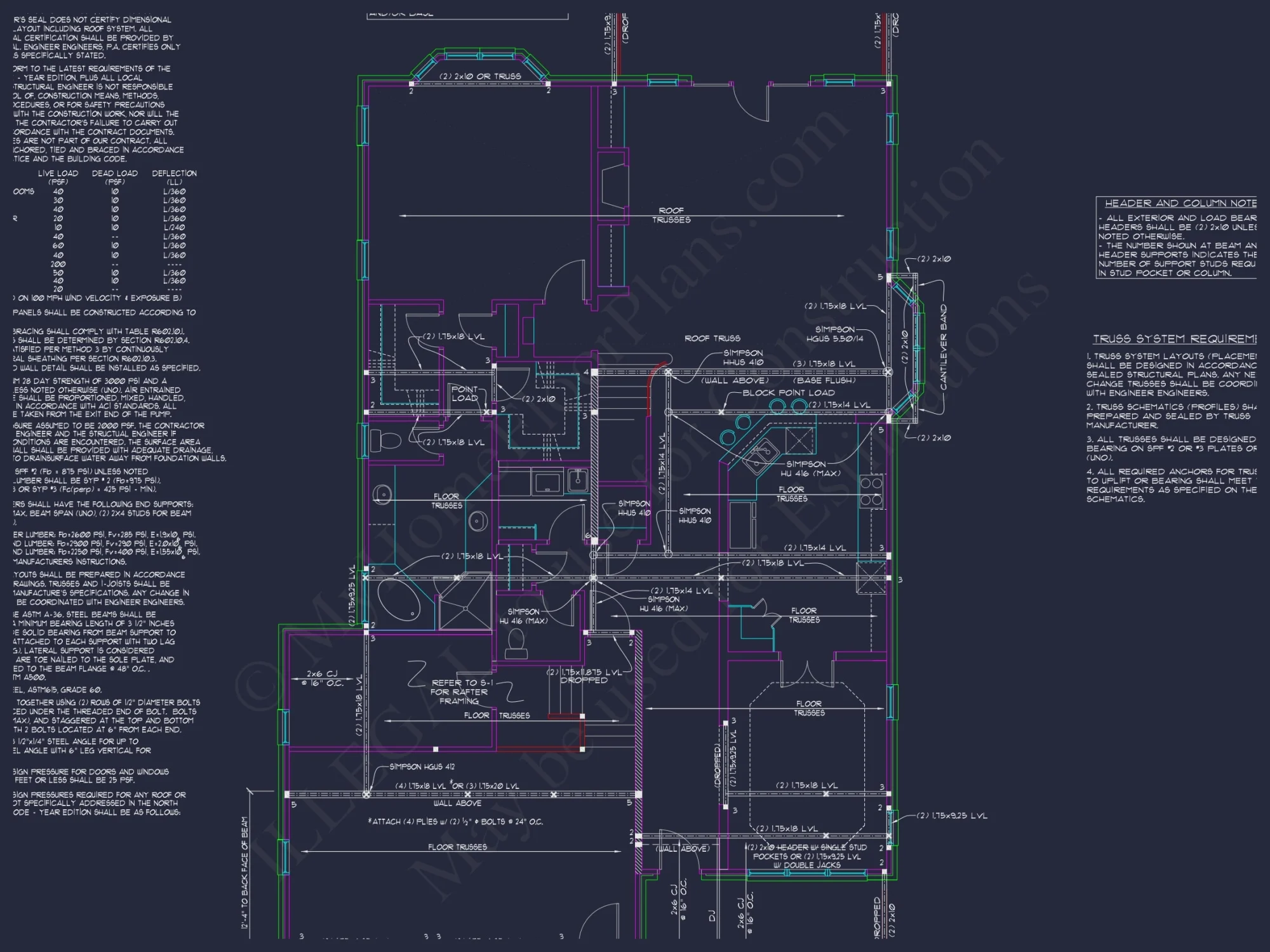 Beautiful 2-Story Home Floor Plan with Vaulted Ceilings & CAD Blueprints