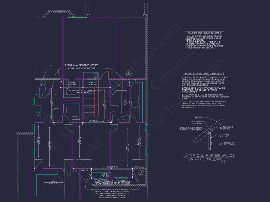 Beautiful 2-Story Home Floor Plan with Vaulted Ceilings & CAD Blueprints