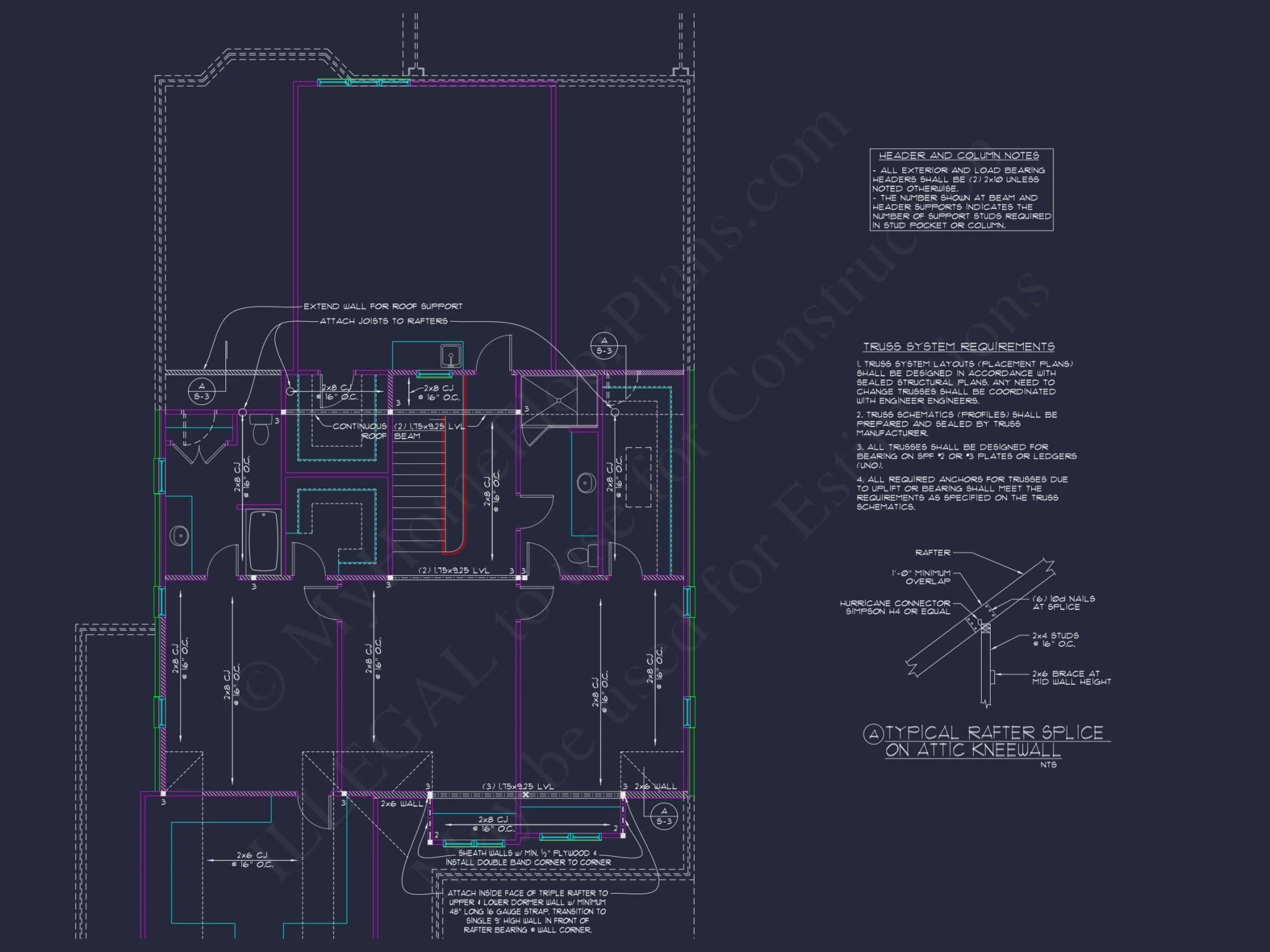 Beautiful 2-Story Home Floor Plan with Vaulted Ceilings & CAD Blueprints