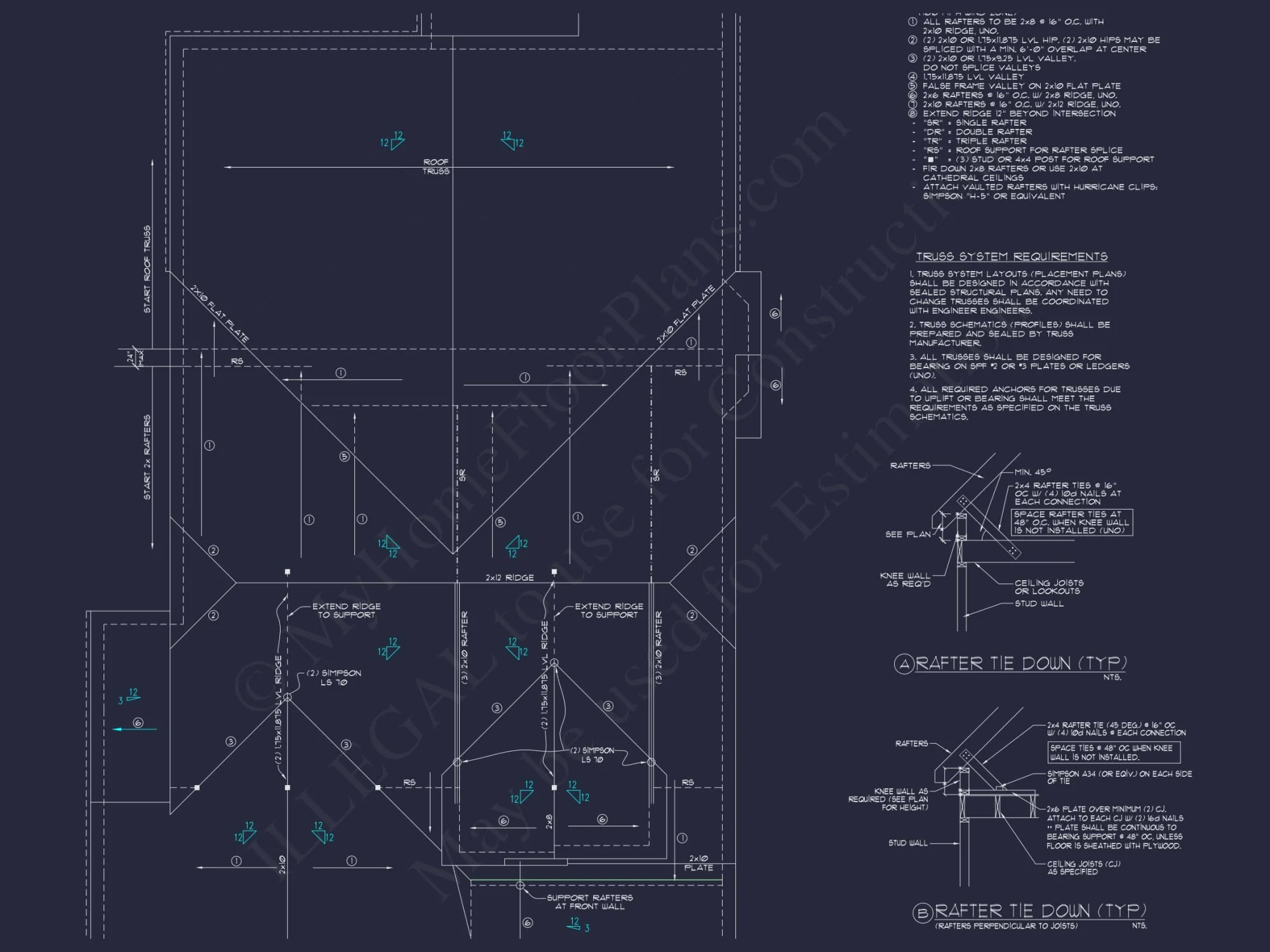 Beautiful 2-Story Home Floor Plan with Vaulted Ceilings & CAD Blueprints