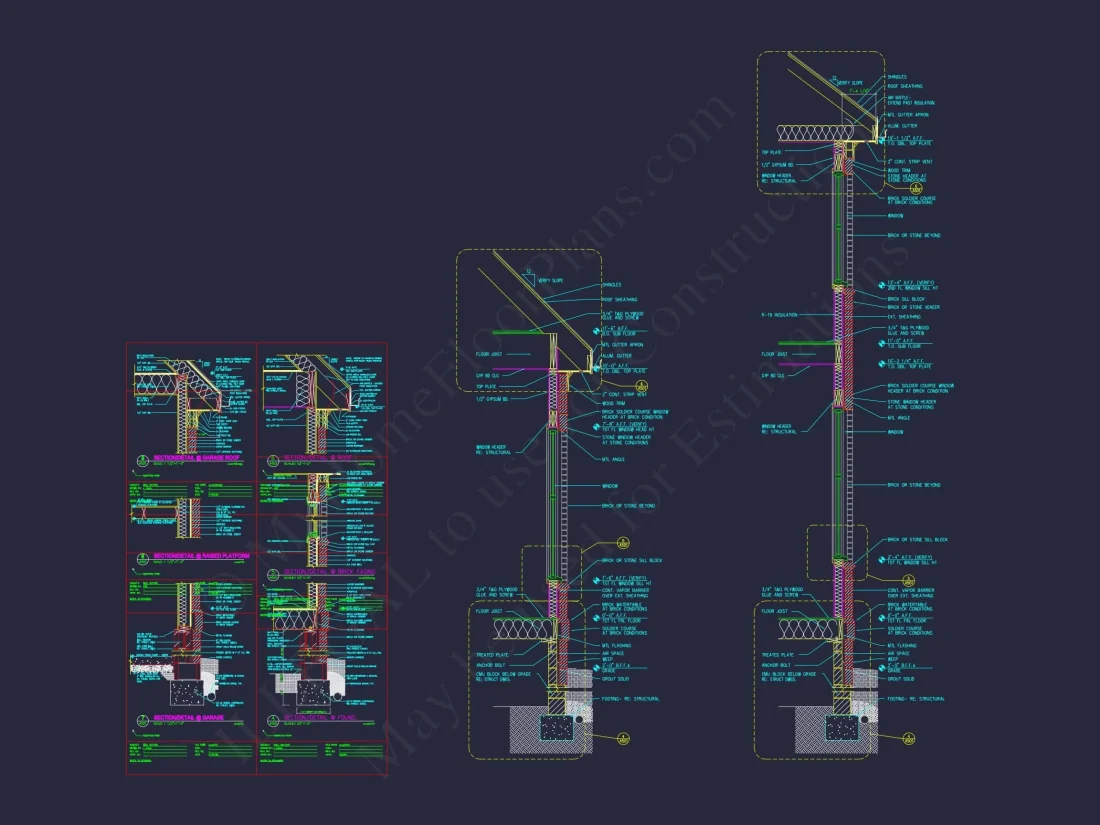 Beautiful 2-Story Home Floor Plan with Vaulted Ceilings & CAD Blueprints