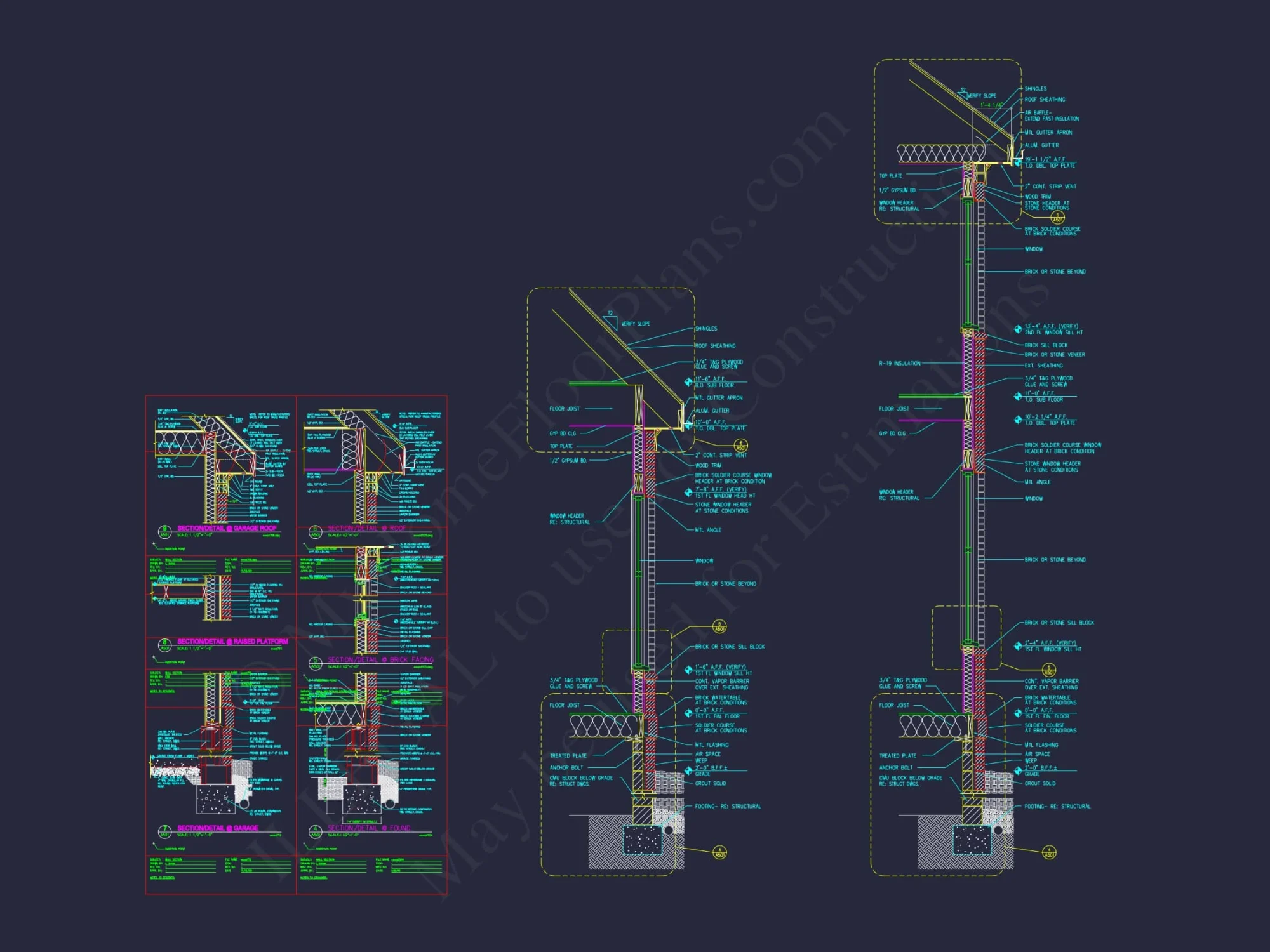 Beautiful 2-Story Home Floor Plan with Vaulted Ceilings & CAD Blueprints