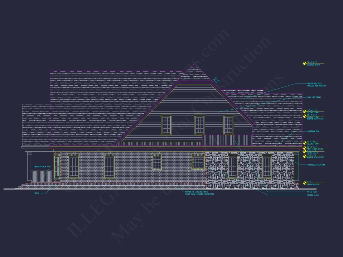 Beautiful 2-Story Home Floor Plan with Vaulted Ceilings & CAD Blueprints