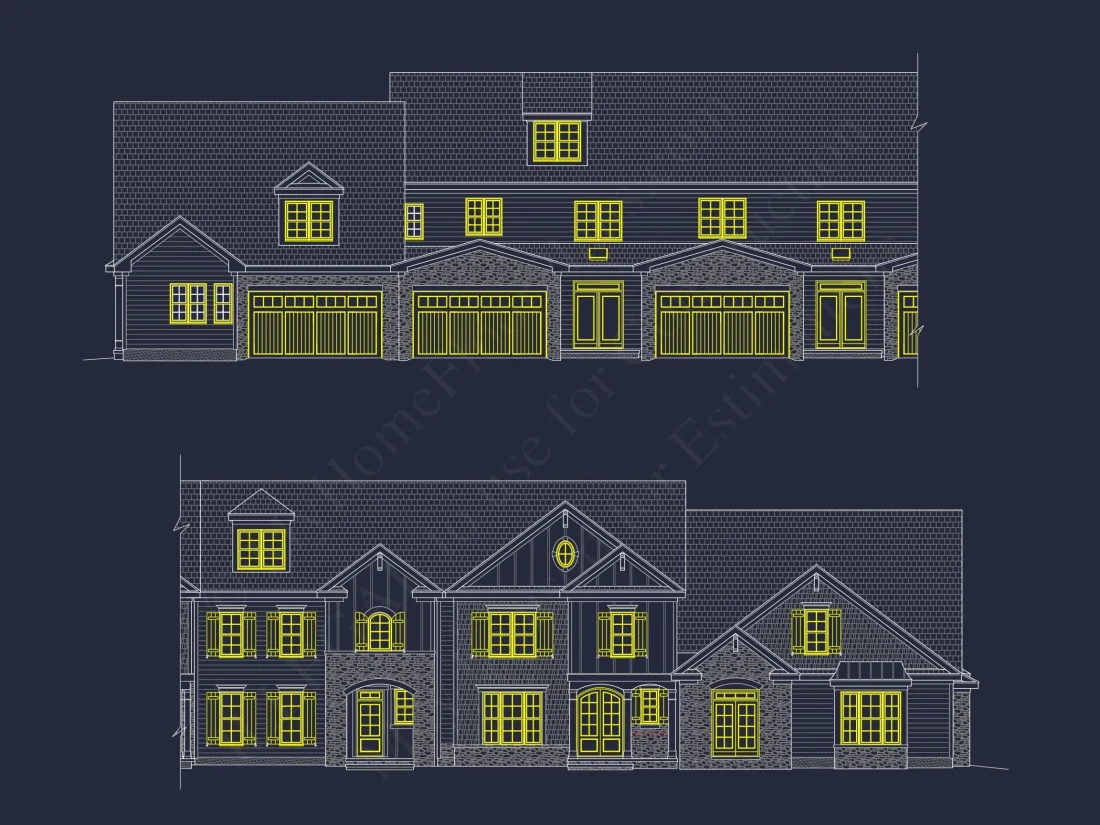 7-Unit Townhome Floor Plan with Vaulted Ceilings and CAD Designs