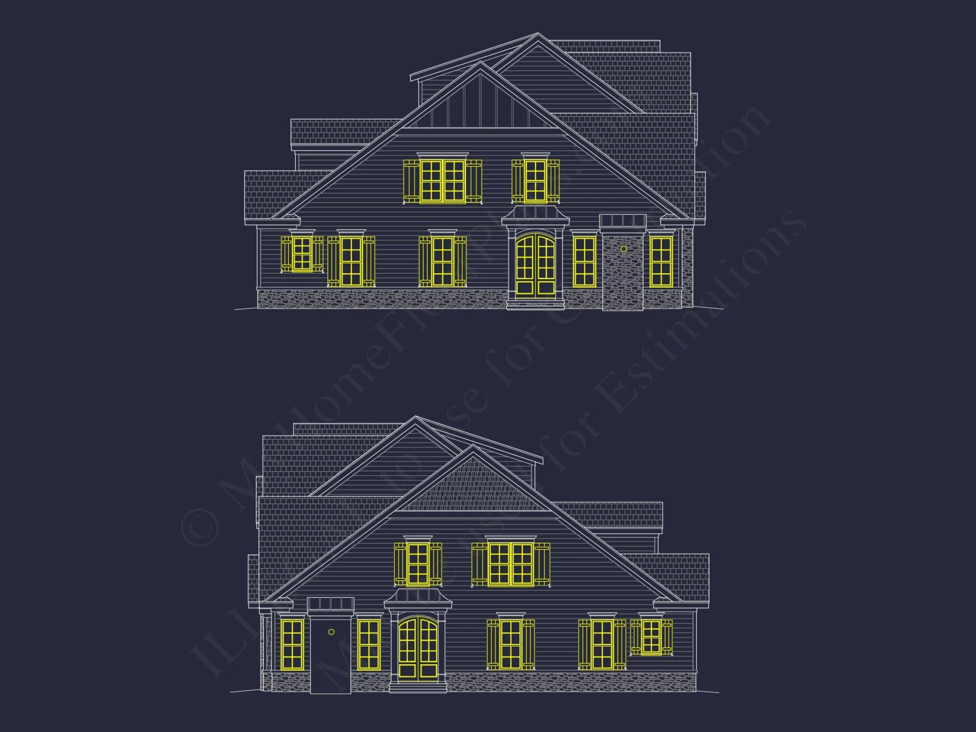 7-Unit Townhome Floor Plan with Vaulted Ceilings and CAD Designs