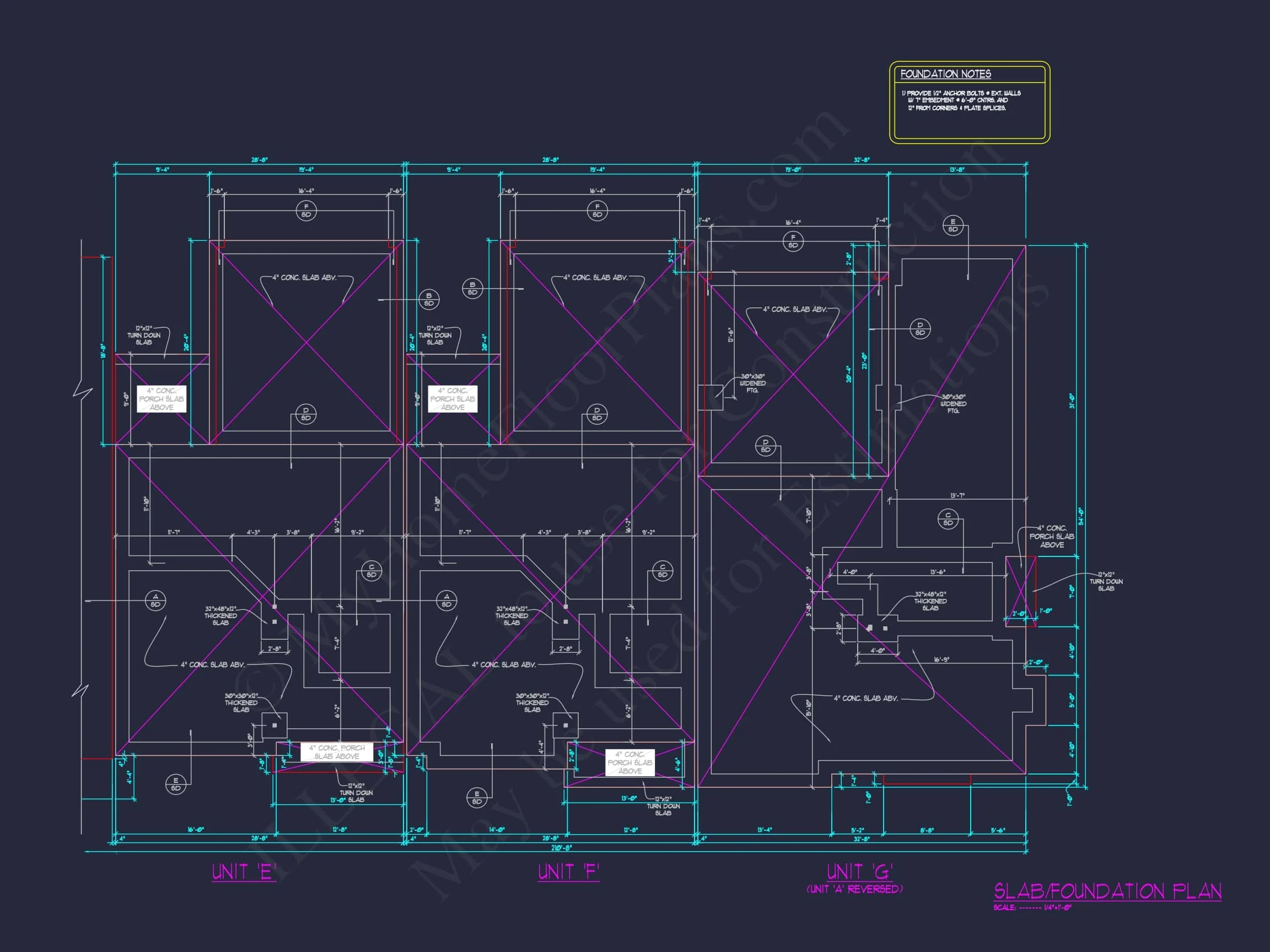 13-1295 7-UNIT APARTMENT PLAN - 7-Unit Townhouse Floor Plan | Architectural CAD Designs 16 7-Unit Townhome Floor Plan with Vaulted Ceilings and CAD Designs