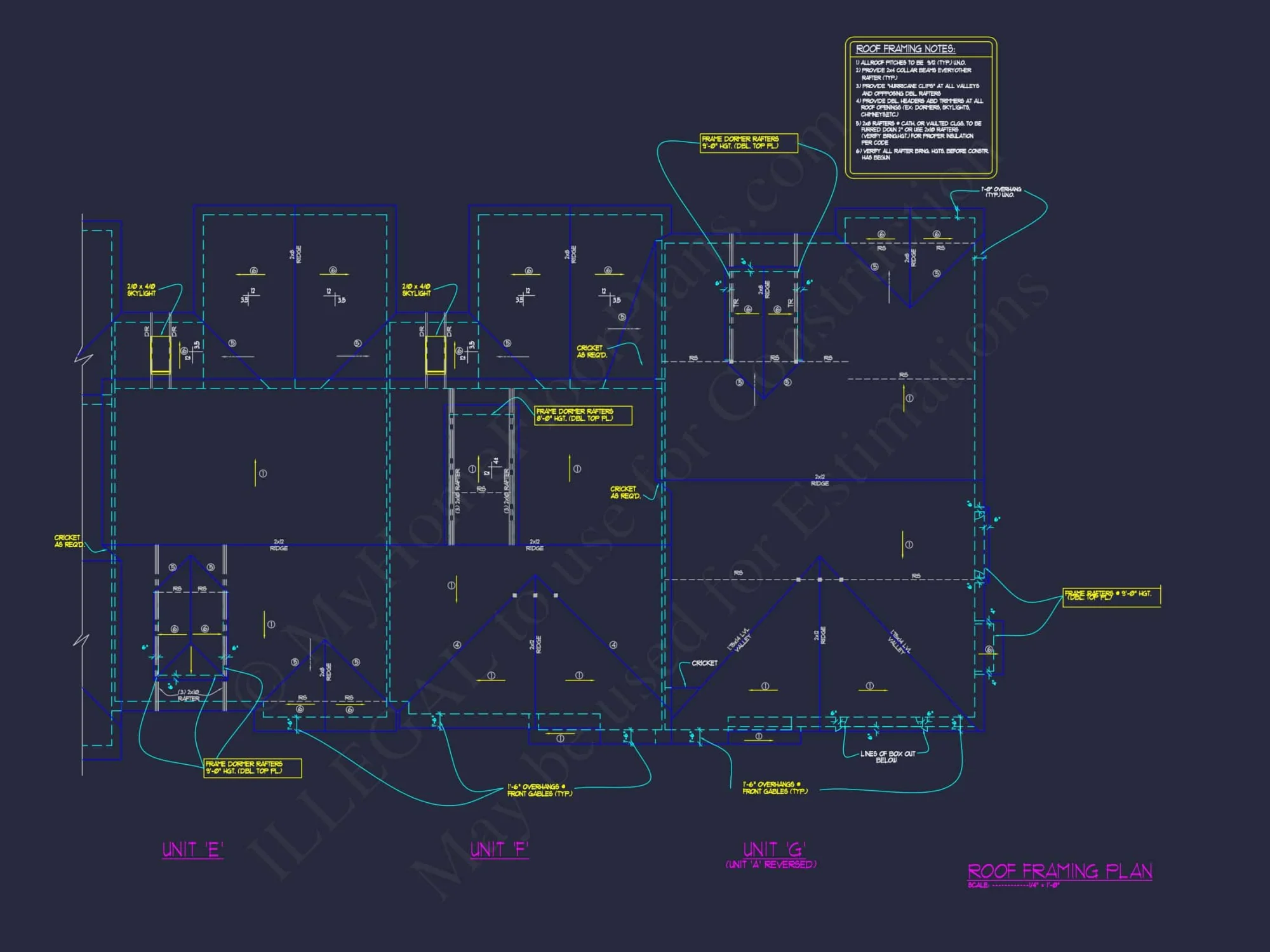 7-Unit Townhome Floor Plan with Vaulted Ceilings and CAD Designs