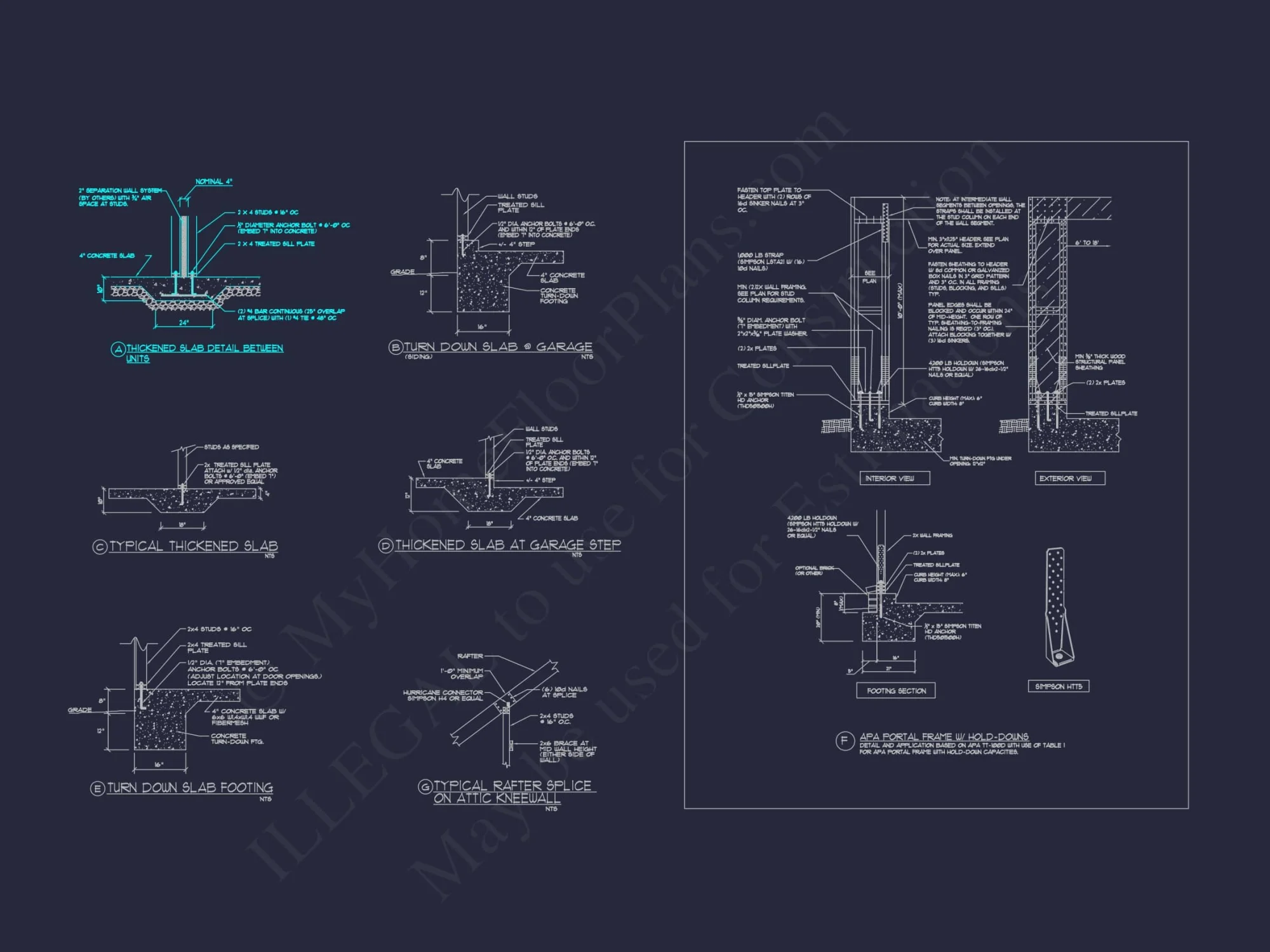 7-Unit Townhome Floor Plan with Vaulted Ceilings and CAD Designs