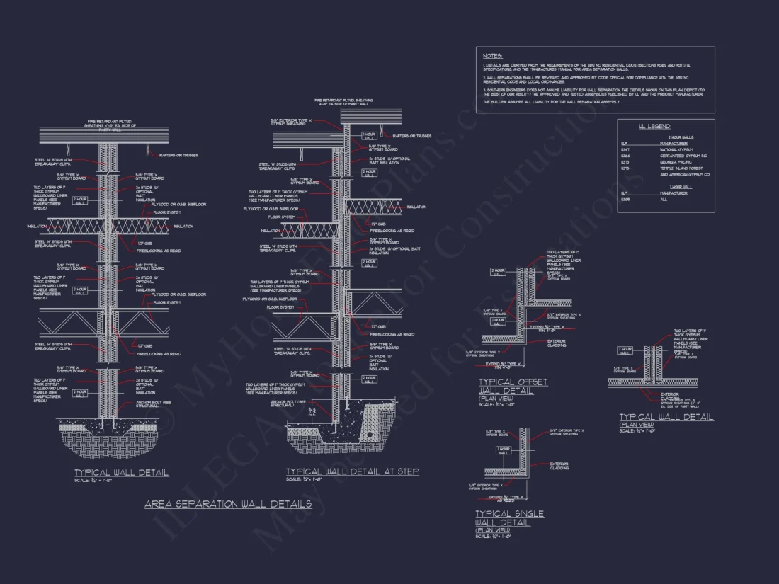 7-Unit Townhome Floor Plan with Vaulted Ceilings and CAD Designs