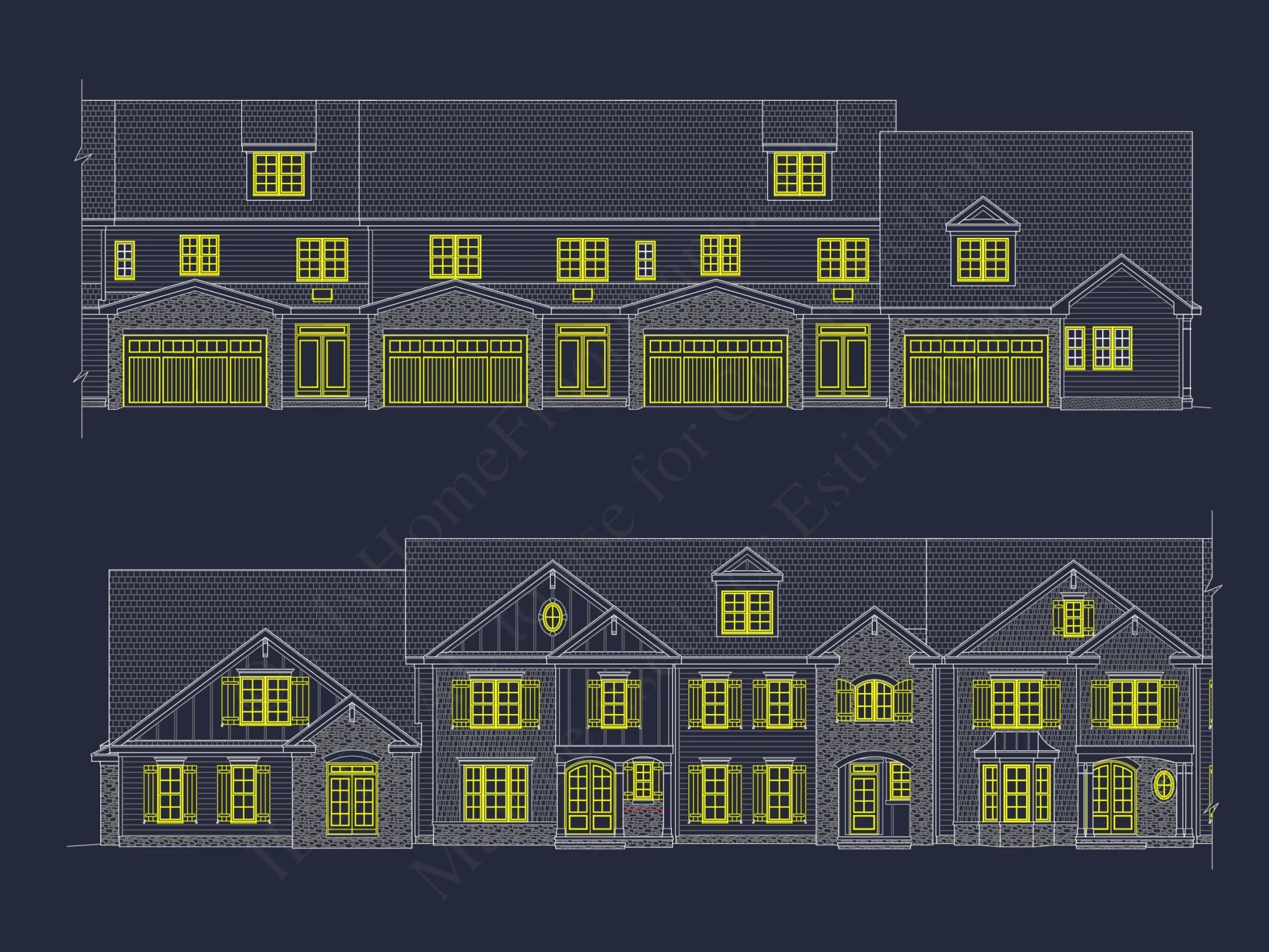 7-Unit Townhome Floor Plan with Vaulted Ceilings and CAD Designs