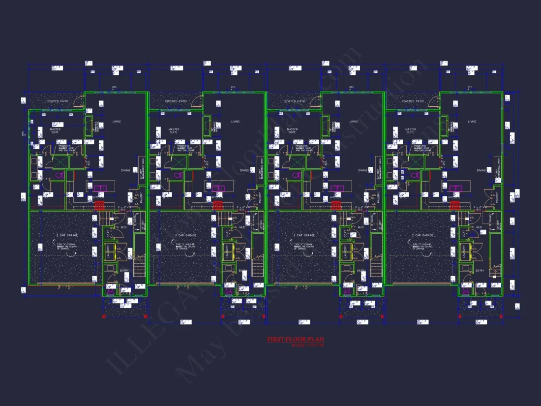 Elegant Townhome Blueprints Featuring Modern Architecture