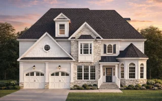 Plan  13-1164 - Yew Tree Shores |  Traditional Colonial - 4-Bed, 4.5-Bath, 3,340 SF