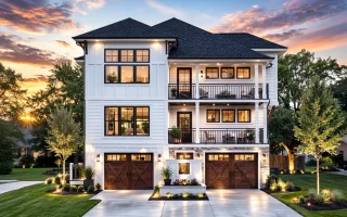 Plan  18-1077 - The Wood Haven |  Coastal Traditional - 5-Bed, 3.5-Bath, 2,628 SF