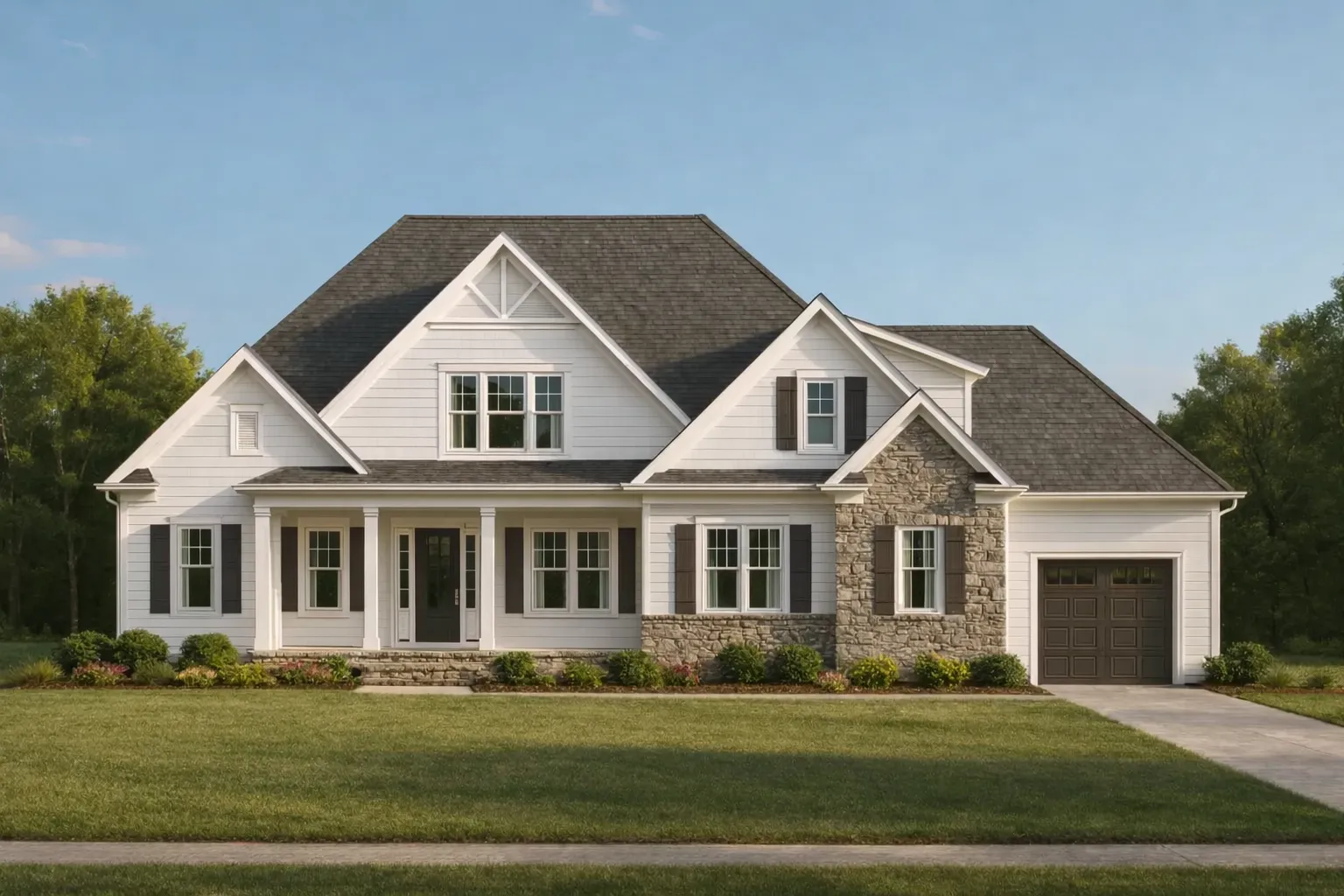 Modern Craftsman Home Plan with 4 Beds & 2-Story CAD Design