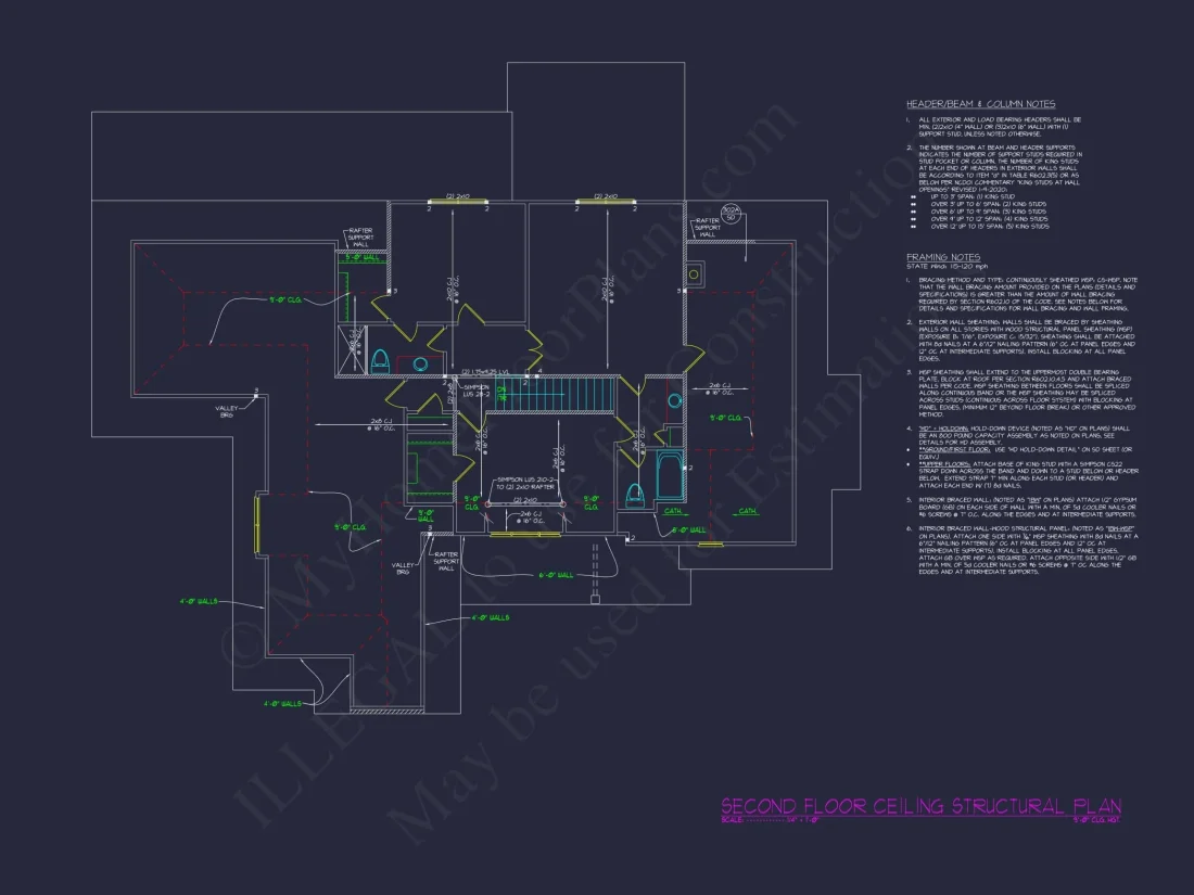 Traditional Home Plan with Open Floor Layout, 4 Bedrooms & CAD Blueprints