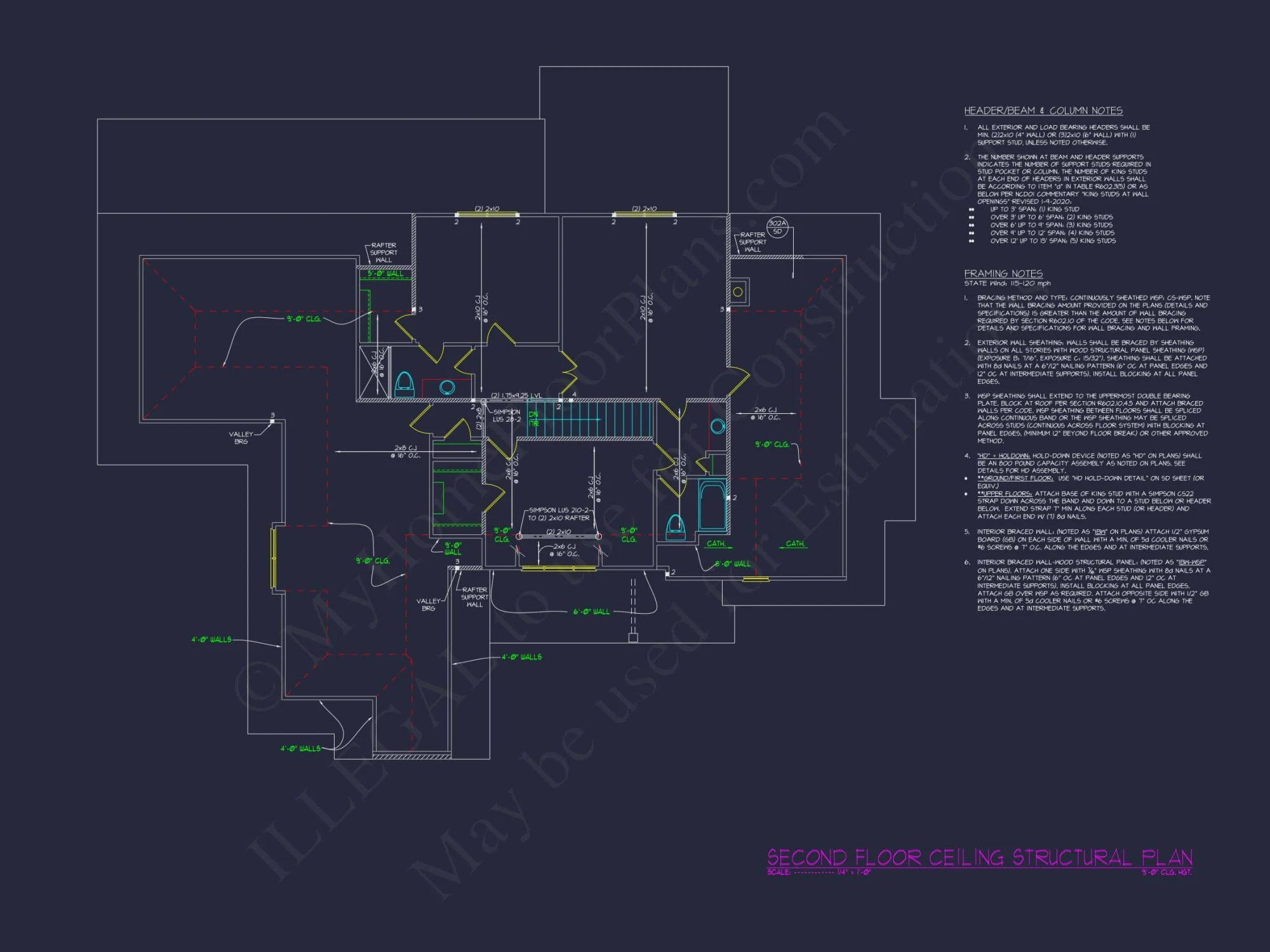 Traditional Home Plan with Open Floor Layout, 4 Bedrooms & CAD Blueprints