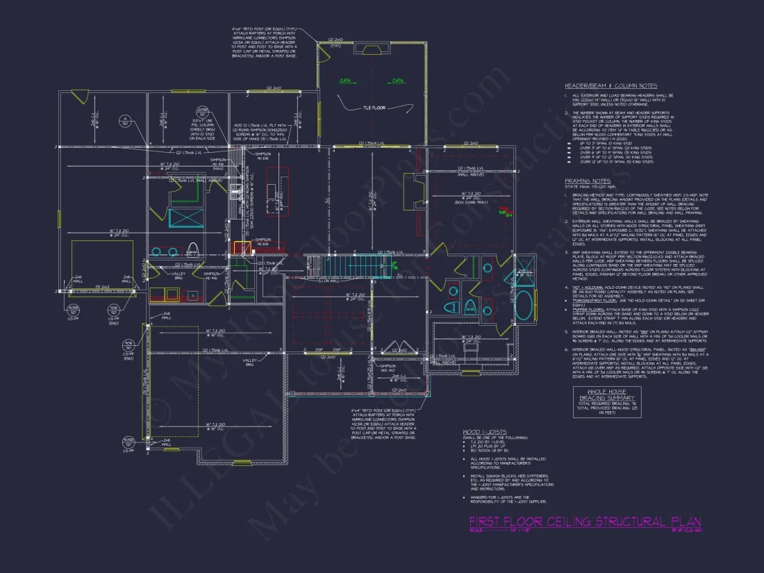 Traditional Home Plan with Open Floor Layout, 4 Bedrooms & CAD Blueprints