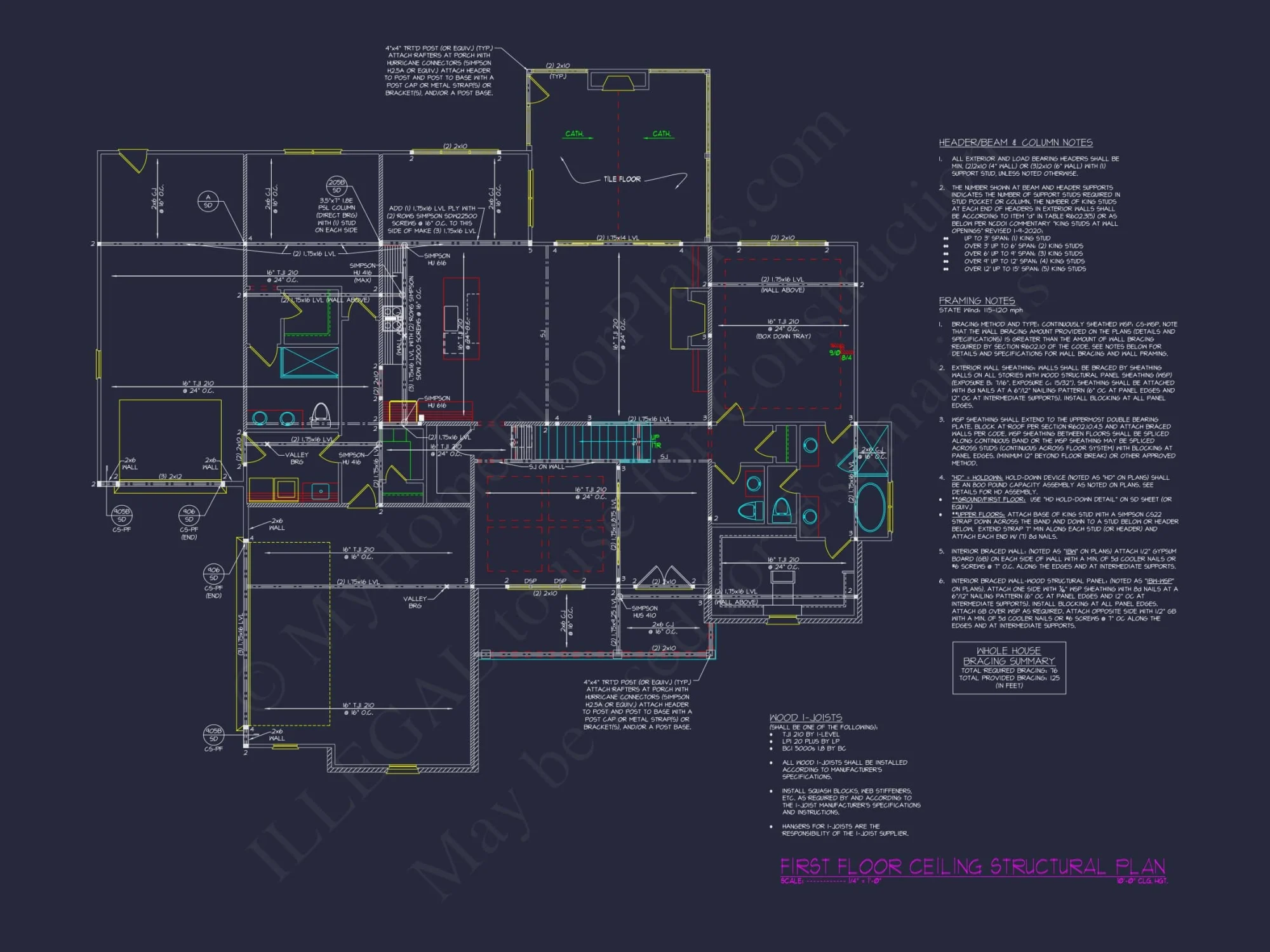 Traditional Home Plan with Open Floor Layout, 4 Bedrooms & CAD Blueprints