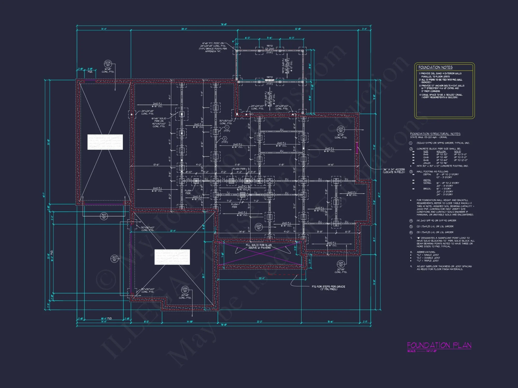 Traditional Home Plan with Open Floor Layout, 4 Bedrooms & CAD Blueprints